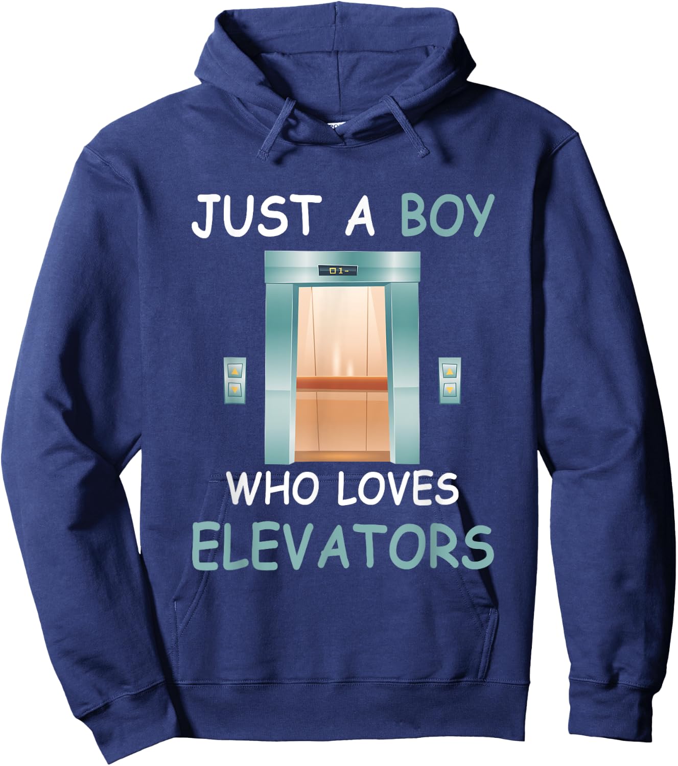 Elevator Just a Boy Who Loves Elevators Funny Quote Hoodie - Hoodie | Navy