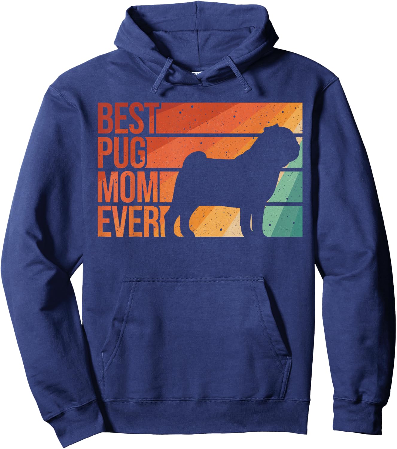 Cute Pug Art For Mom Women Breed Pet Dog Puppy Pug Lovers Hoodie - Hoodie | Navy