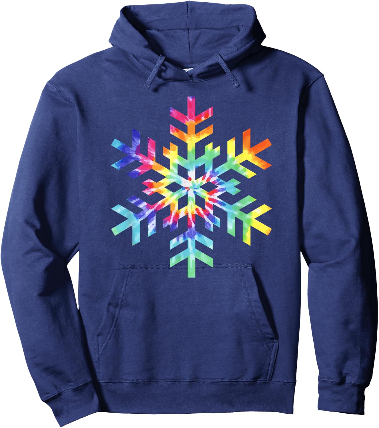 Tie Dye Snowflake Winter Christmas Hoodie - Hoodie | Navy