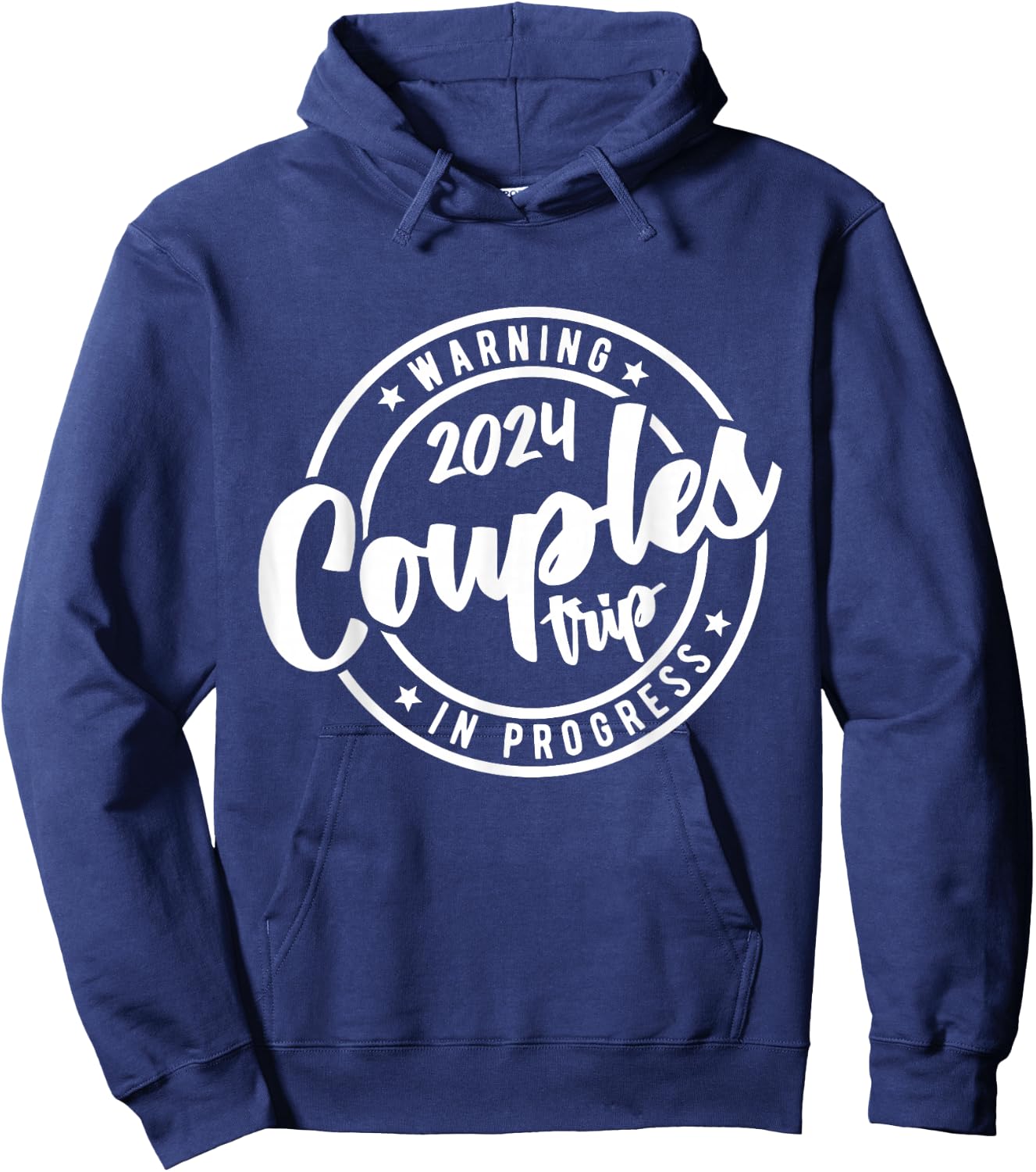 2024 Couples Trip in Progress of Romantic Baecation Matching Hoodie - Hoodie | Navy