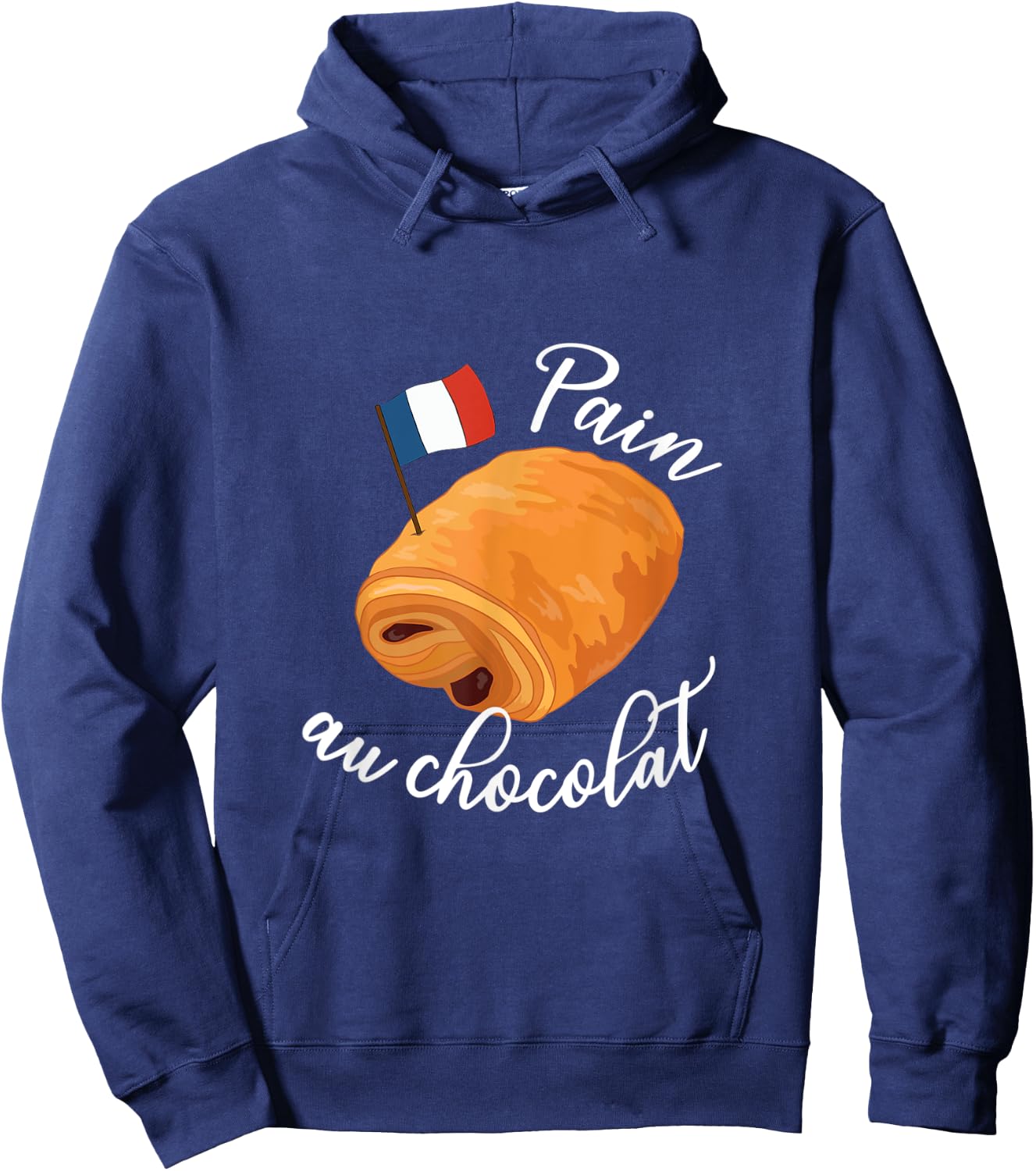 Pain Au Chocolat Funny French Food Pastry Lover Francophile Men Women Kids Hoodie - Hoodie | Navy