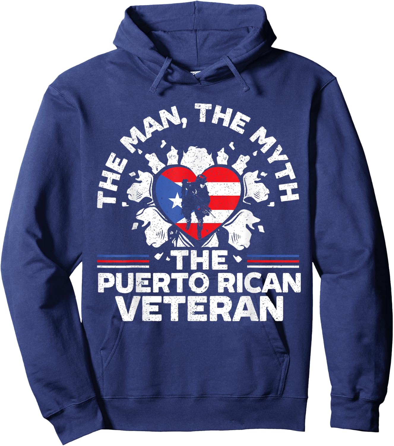 The Man The Myth The Puerto Rican Veteran Military Army Hoodie - Hoodie | Navy