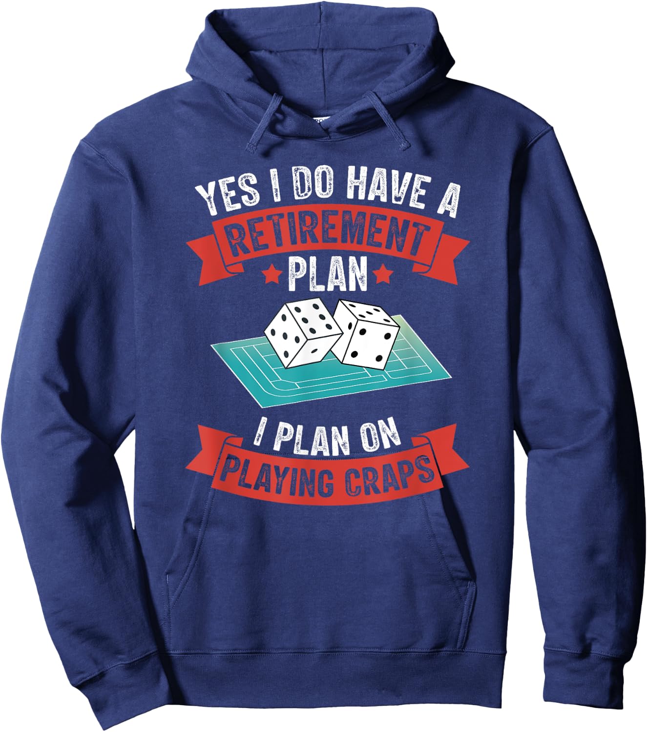Craps Table Crapshooting Strategy Rules Game Dice Board Hoodie - Hoodie | Navy