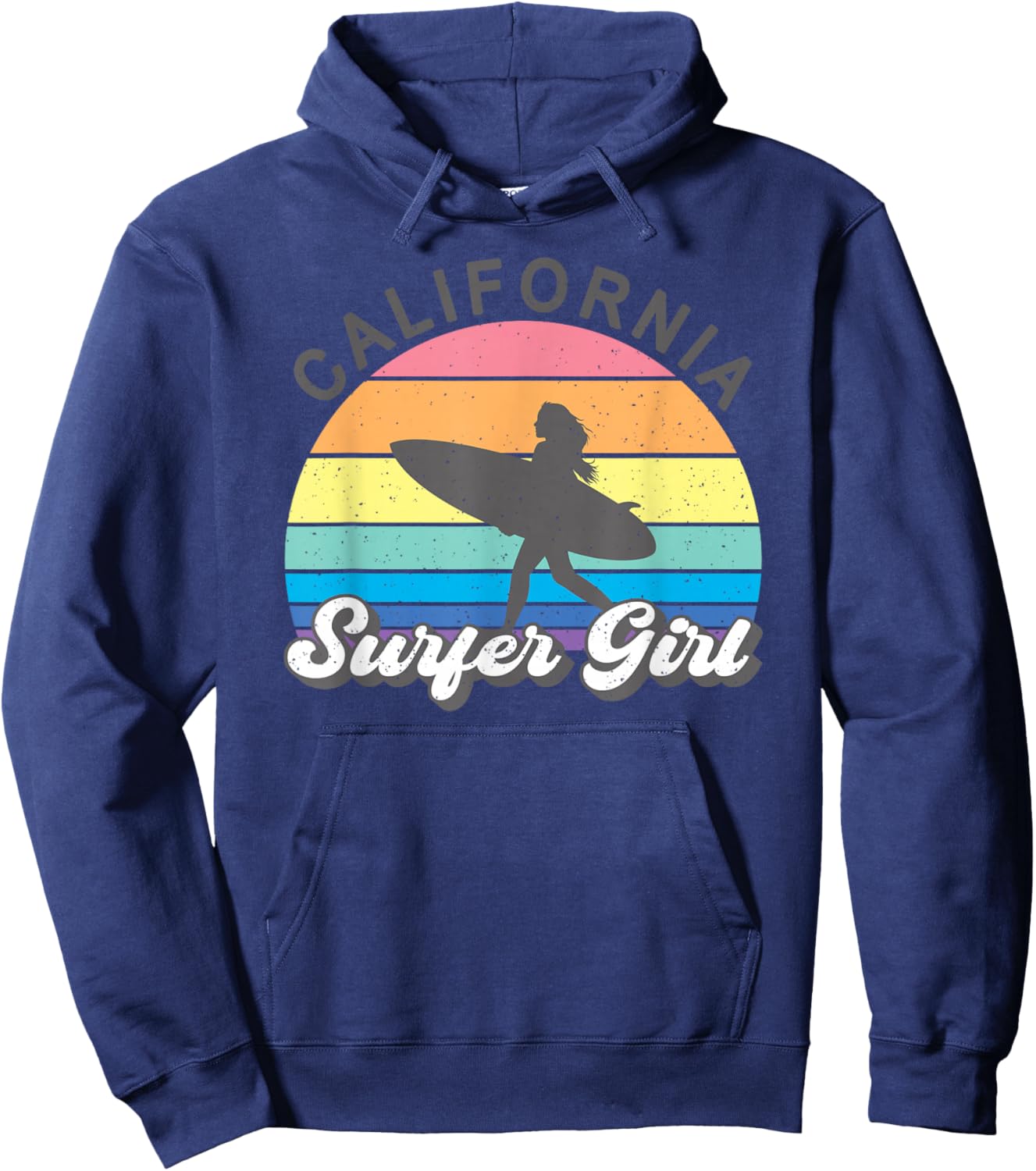 Surfer Girl California Surfing Surf Beach Women Cute Summer Hoodie - Hoodie | Navy