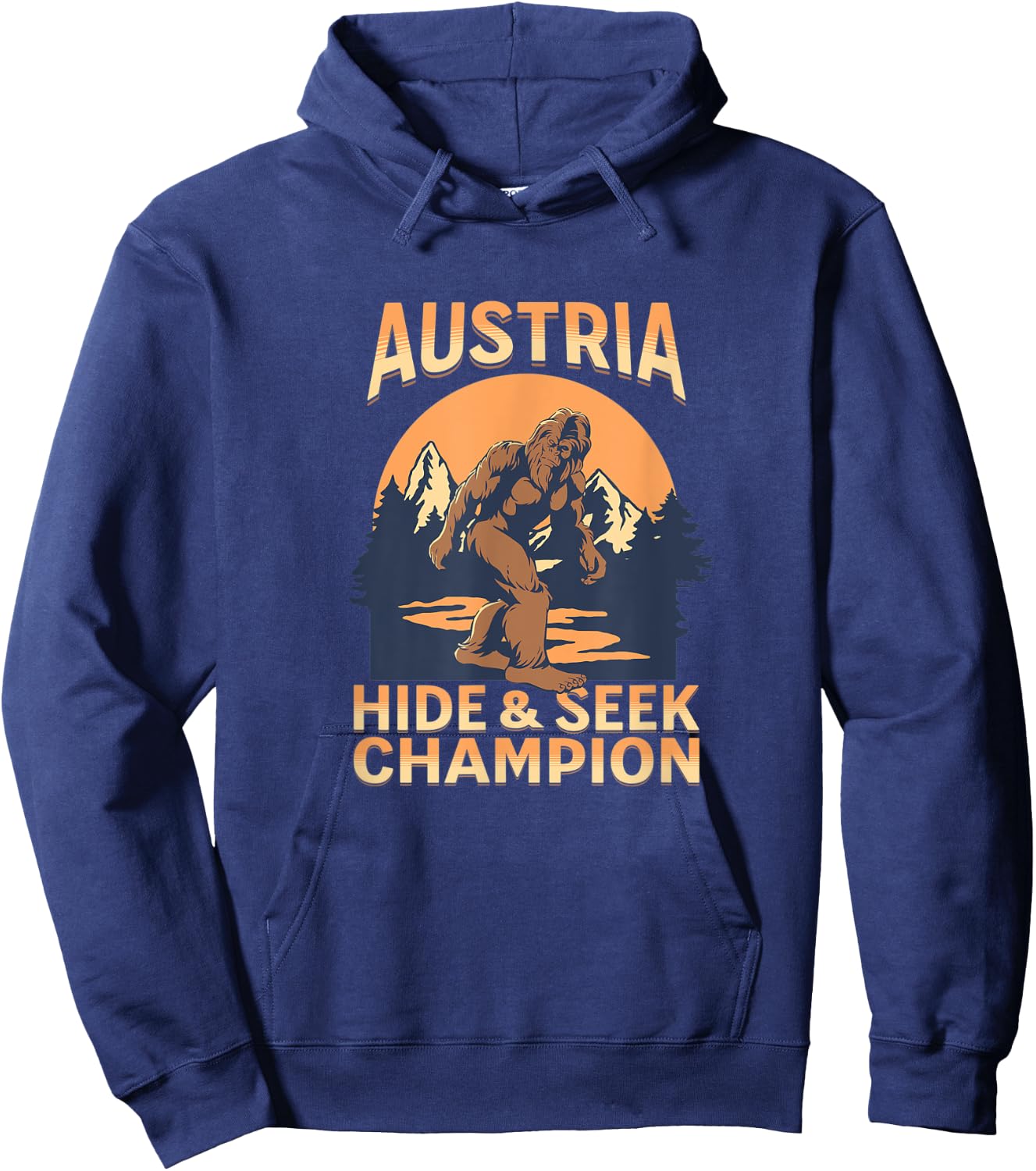 Austria Bigfoot Country Sunset Champ Hoodie - Hoodie | Navy