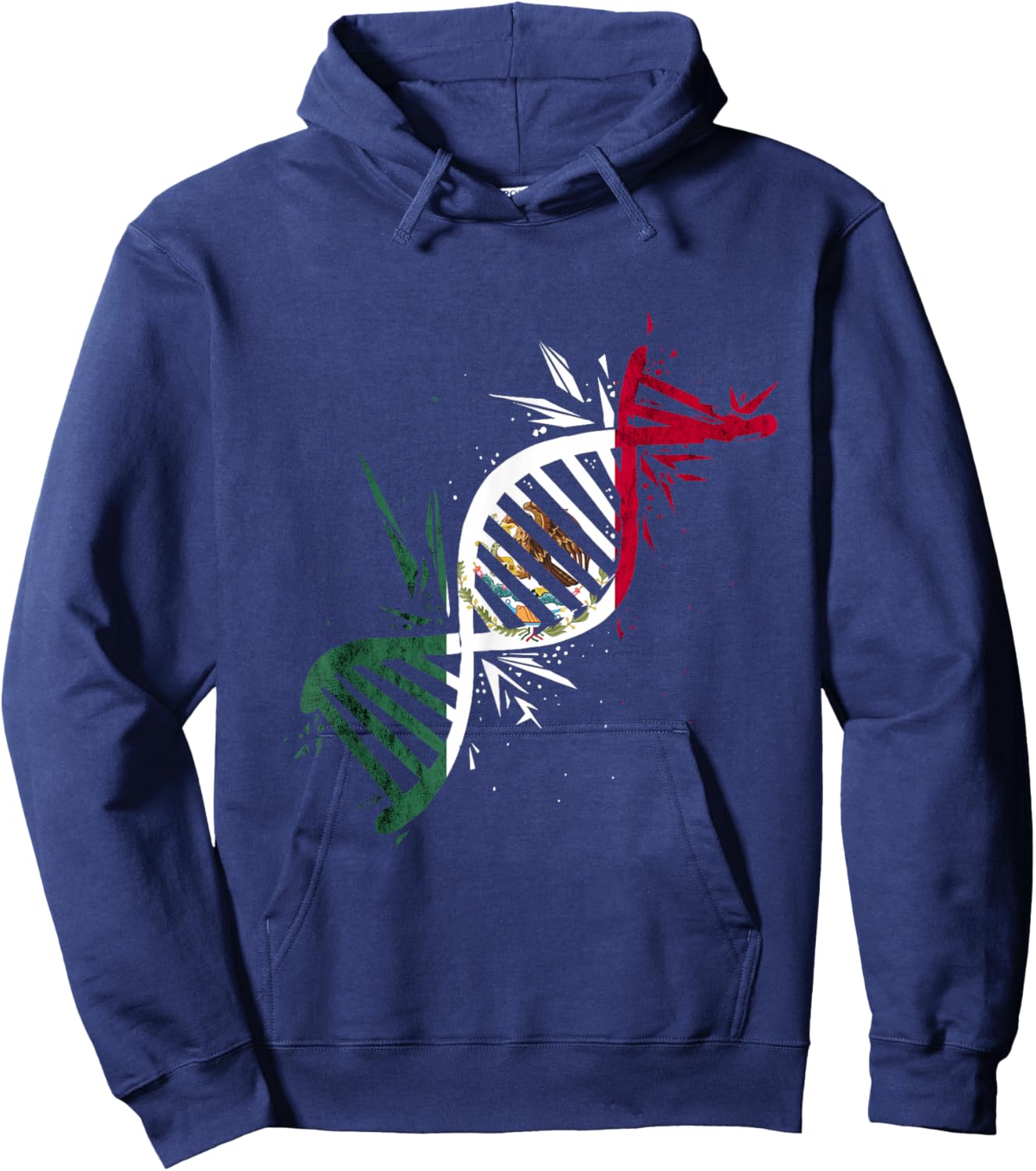 Mexico DNA Molecule Mexican Roots Mexico Flag Mexican Pride Hoodie - Hoodie | Navy