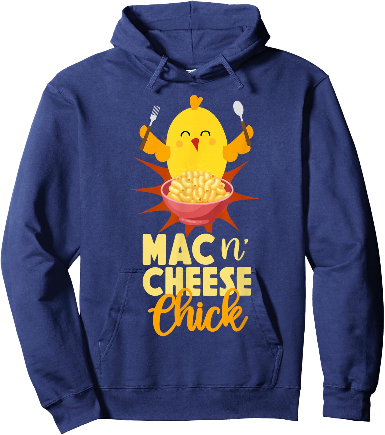 Mac And Cheese Chicken Girl Mac N' Cheese Chick Hoodie - Hoodie | Navy