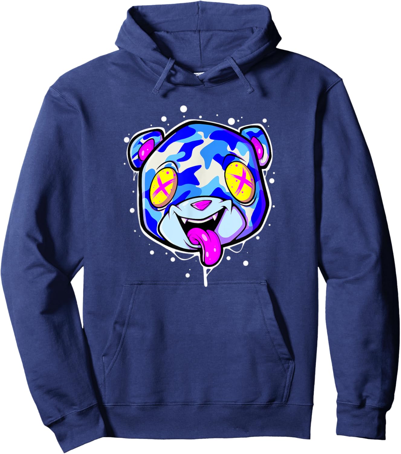 Blue Camo Teddy Bear Hipster Hip Hop Fashion Clothes Rapper Hoodie - Hoodie | Navy