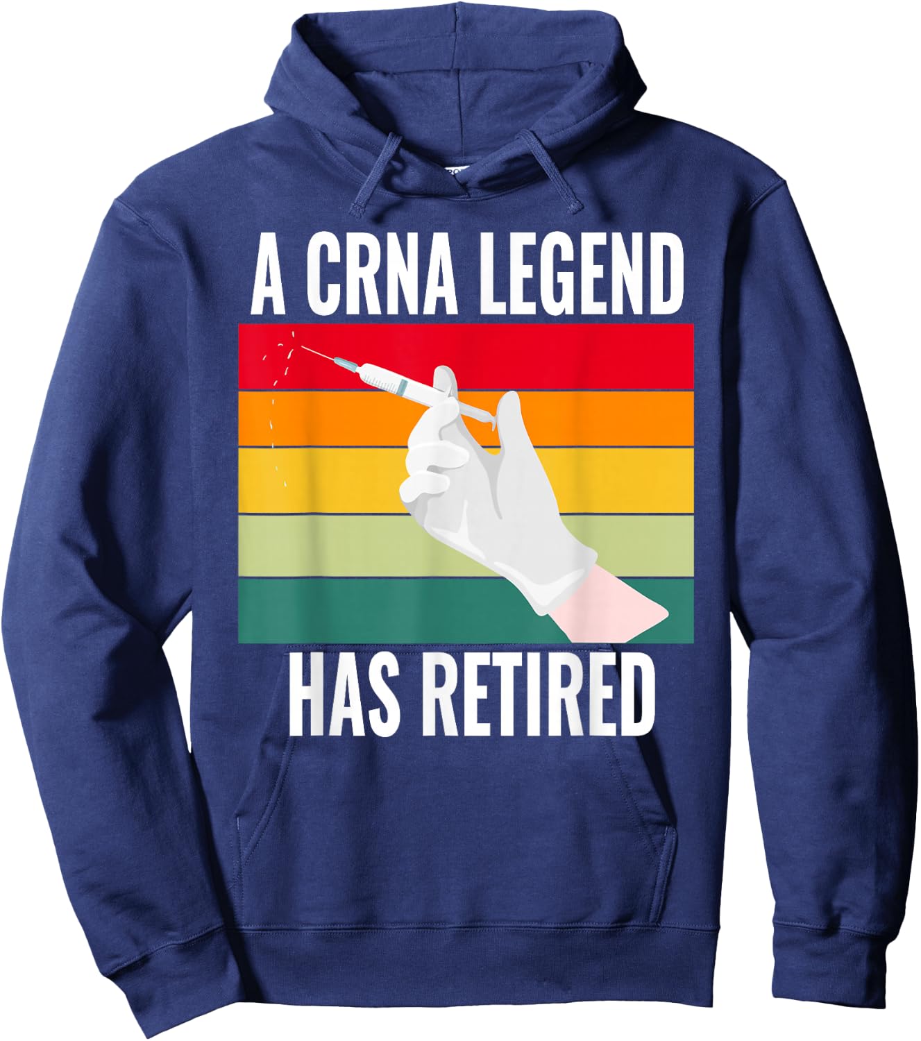 Retired CRNA Shirt Funny Retirement Nurse Anesthetist Hoodie - Hoodie | Navy
