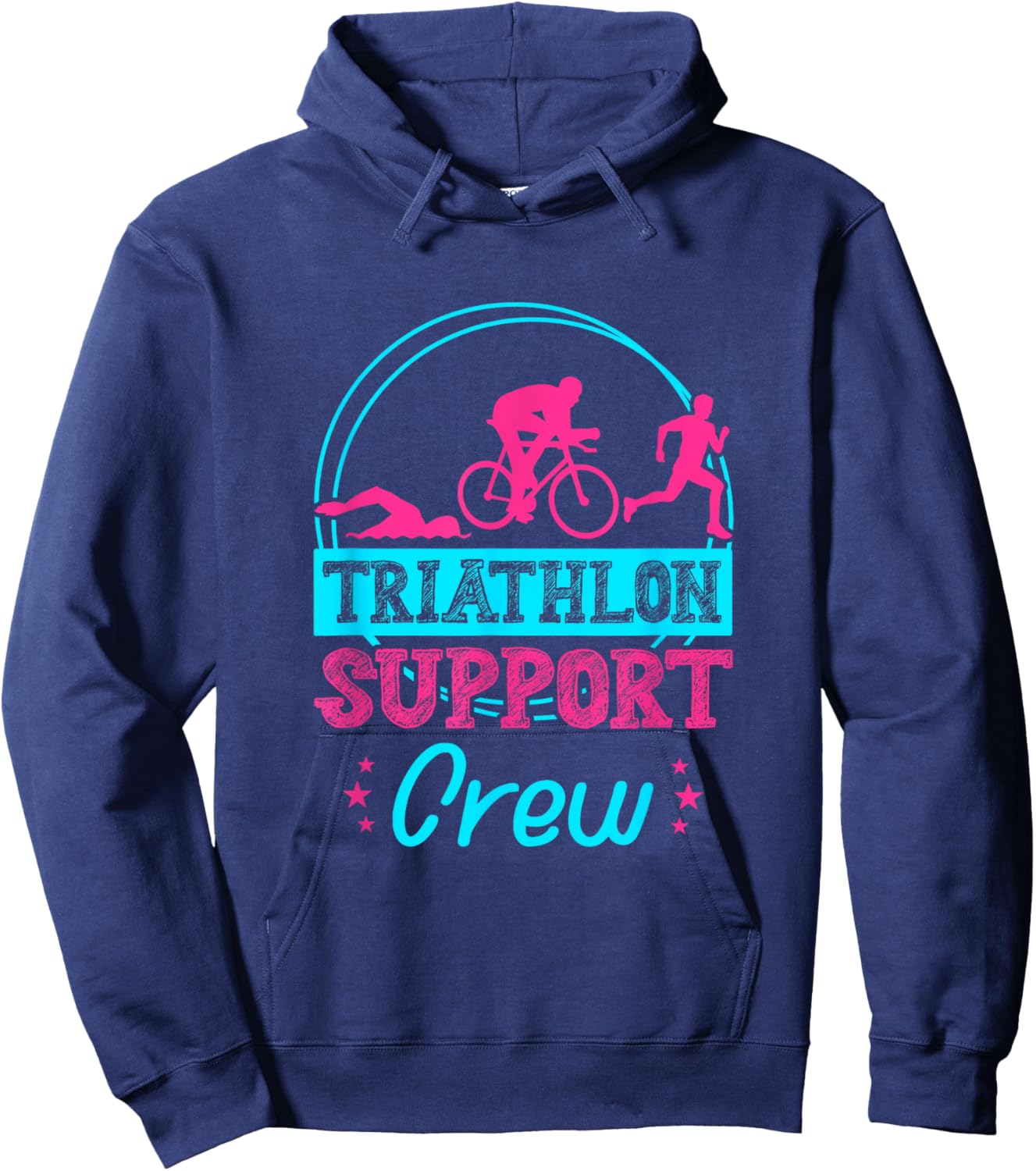 Triathlon Support Crew Running Cycling Swimming Triathlete Hoodie - Hoodie | Navy