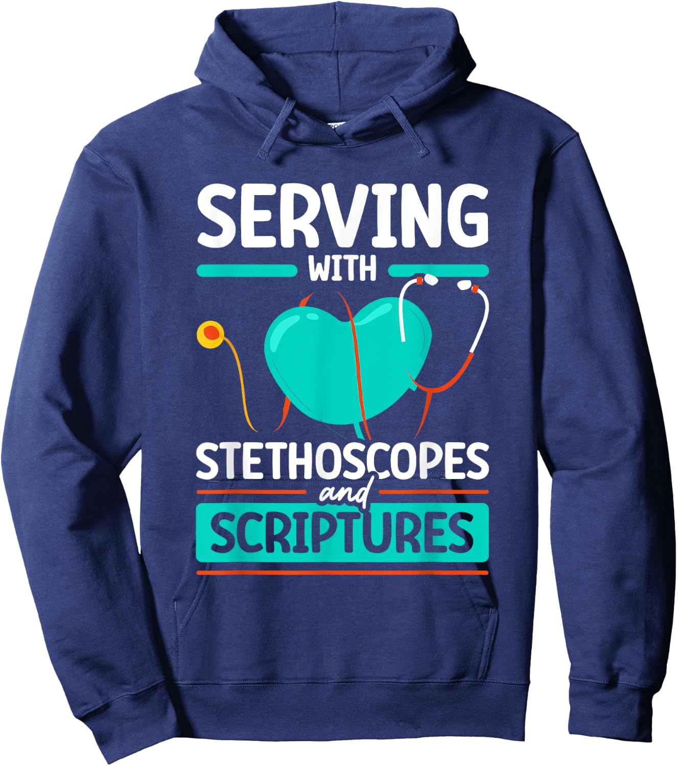 Christian Nurse Christianity SteMi Apparel Christian Nurse RN Religious Registered Nurse Christianity Hoodie - Hoodie | Navy