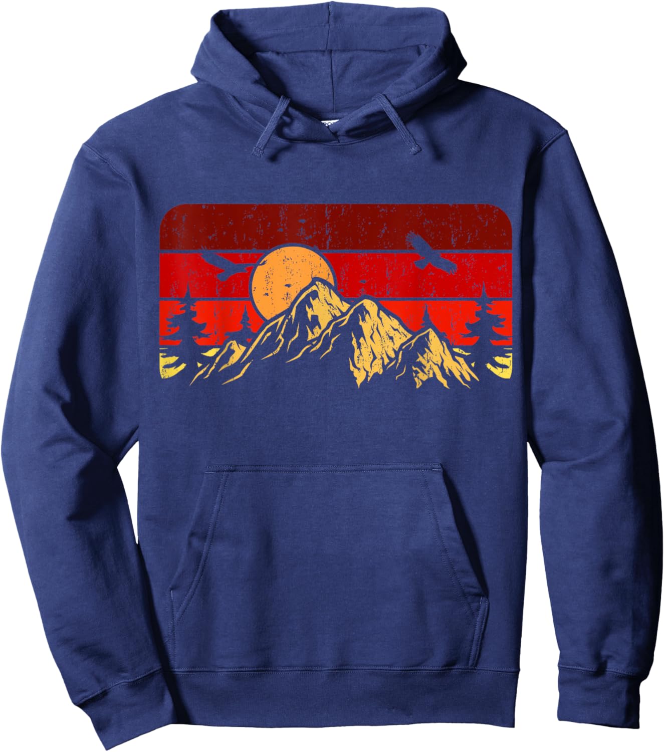 Vintage Wilderness - Outdoor Wildlife Nature Camping Hoodie - Hoodie | Navy