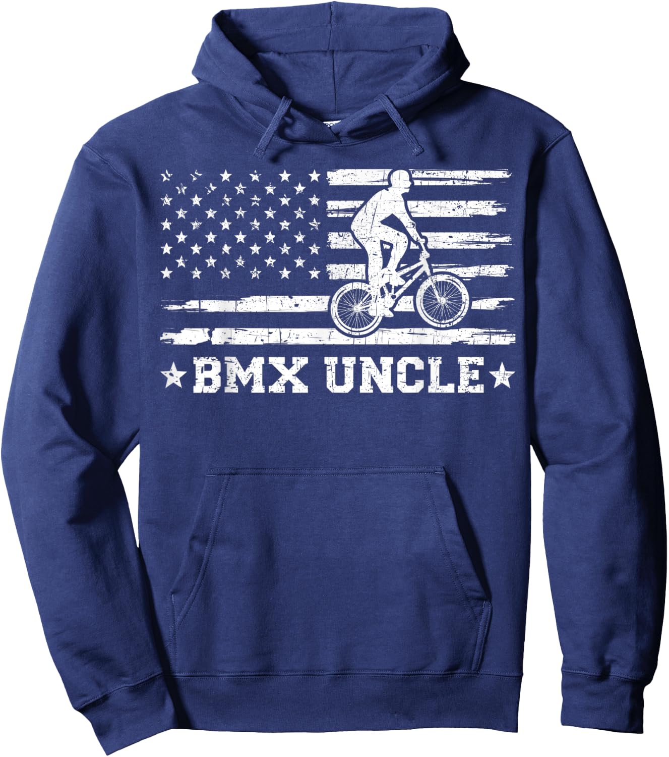 BMX Bike Rider American Flag BMX Uncle Father's Day Hoodie - Hoodie | Navy