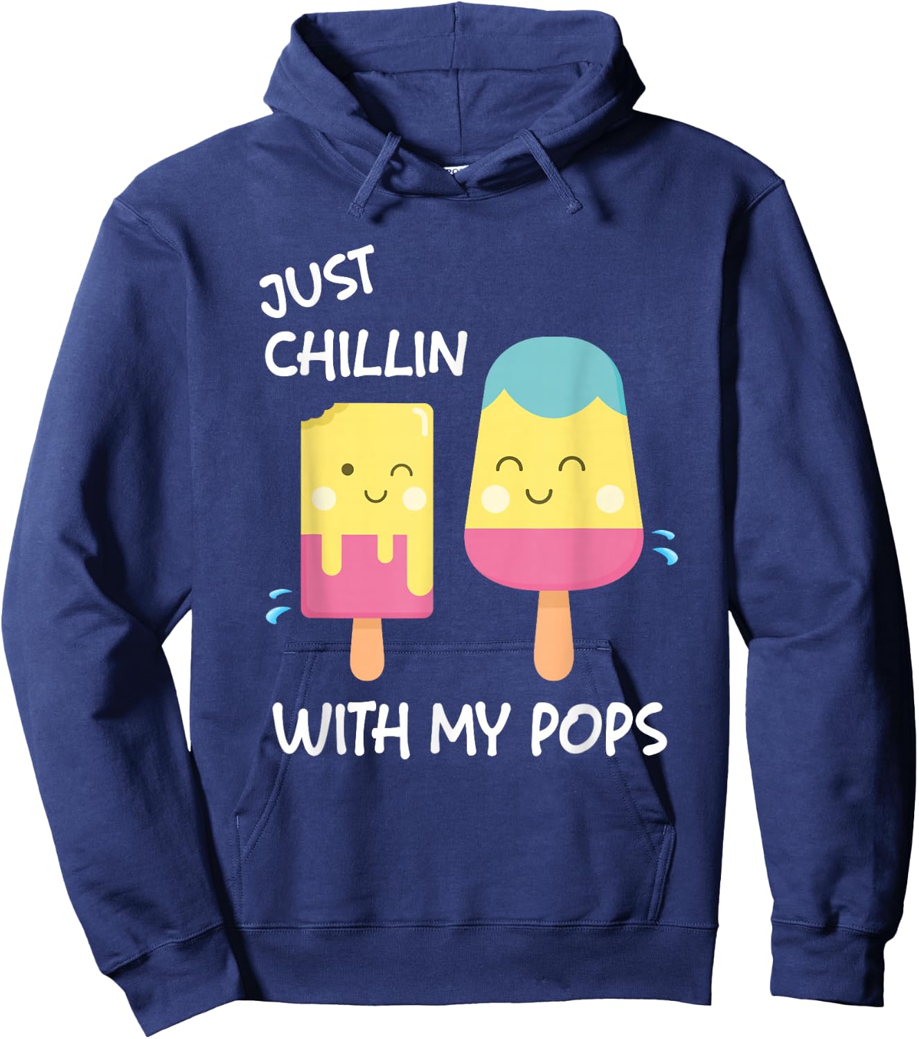 Just Chillin With My Pops Hoodie - Hoodie | Navy