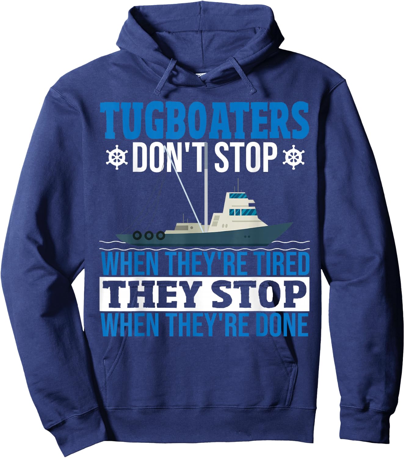 Tugboat Operator Towboat Captain Tugboat Captain Towboater Hoodie - Hoodie | Navy