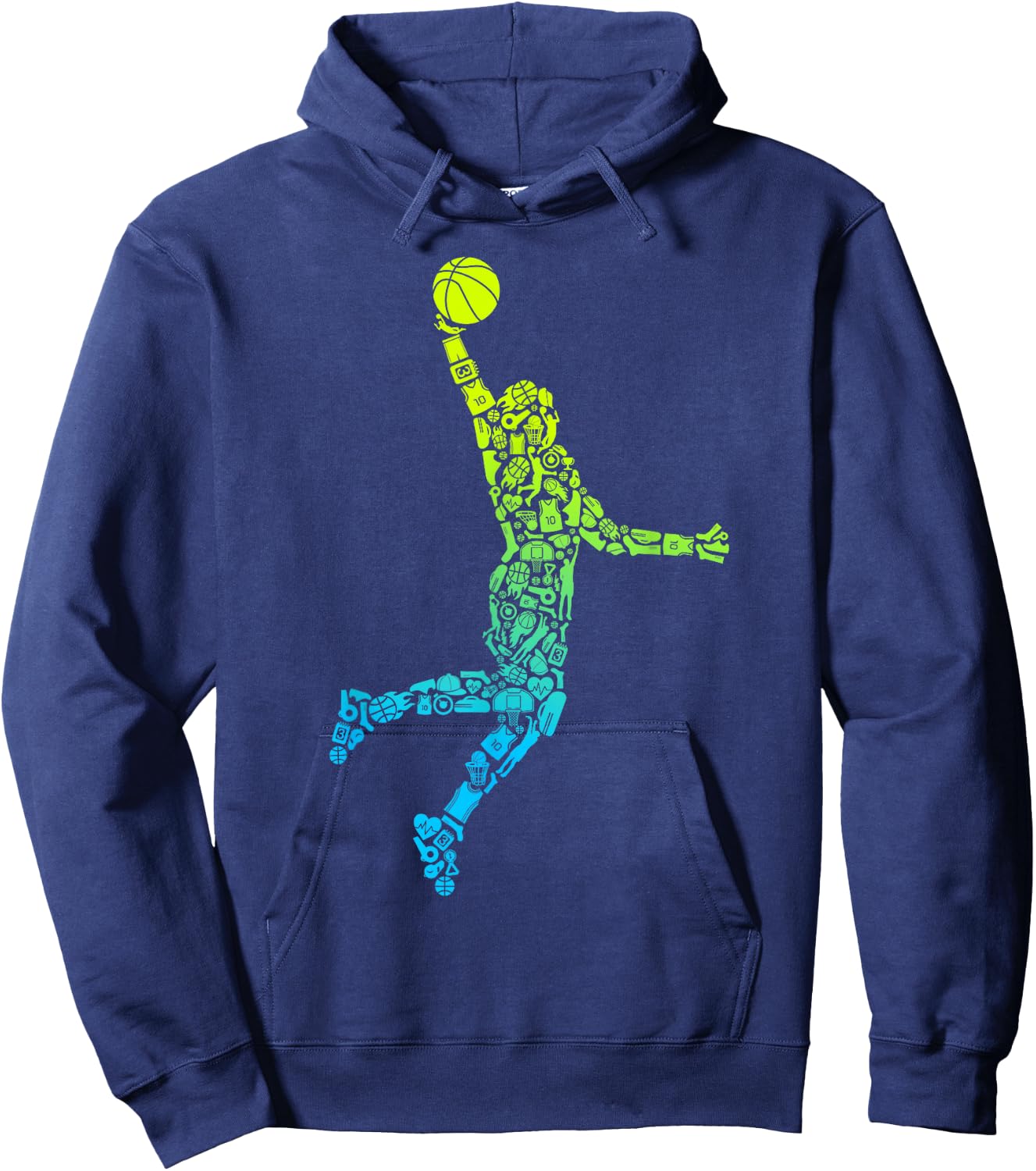 Basketball Players Dunking Kids Men Boys Basketball Player Hoodie - Hoodie | Navy