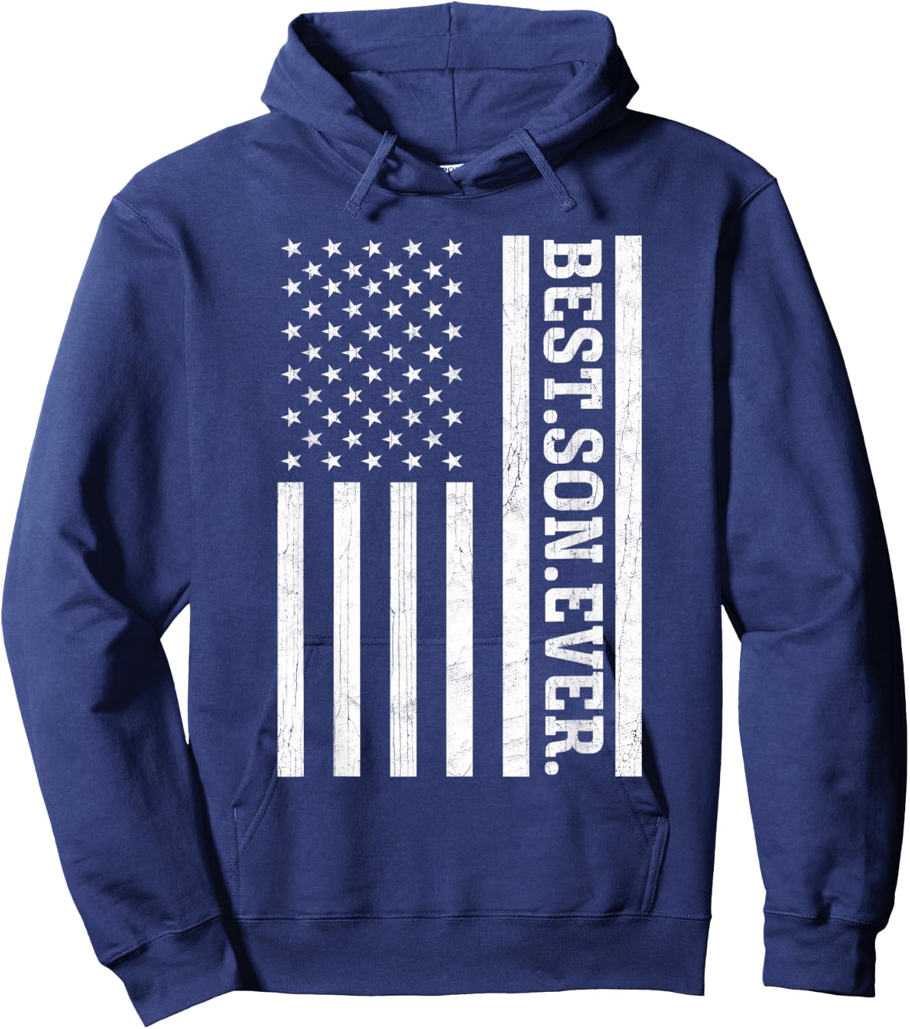 Best Son Ever US American Flag Son Vintage Hoodie - Hoodie | Navy