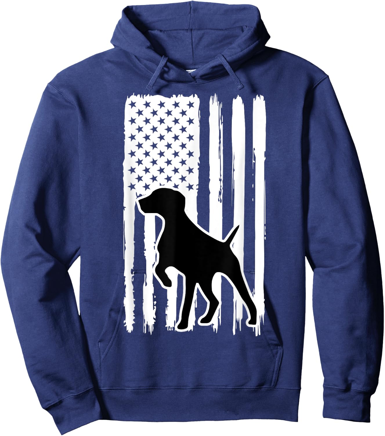 German Shorthaired Pointer American Flag USA Patriot Hoodie - Hoodie | Navy