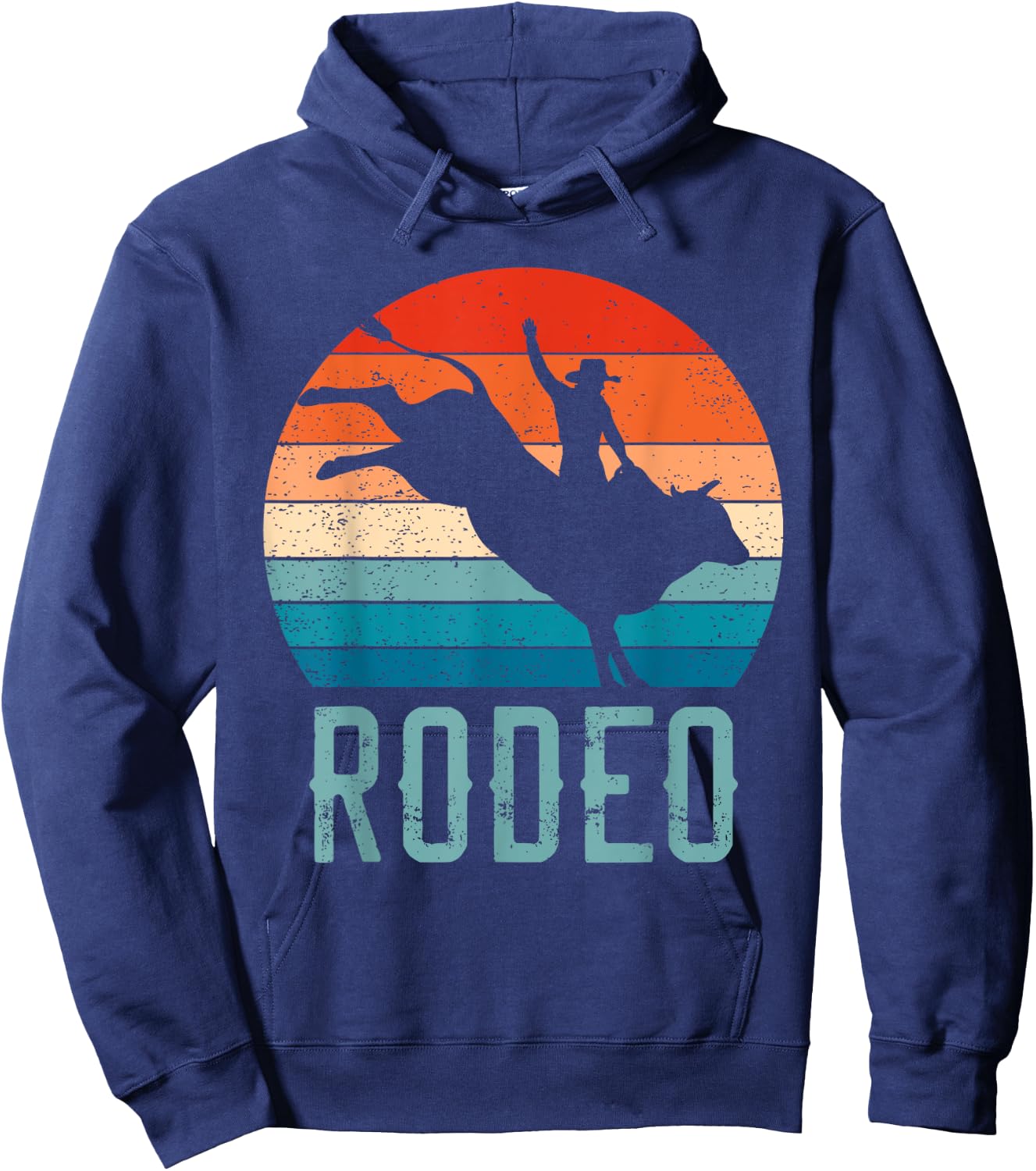 Vintage Rodeo Bull Riding Cowboy Bull Rider Apparel Hoodie - Hoodie | Navy