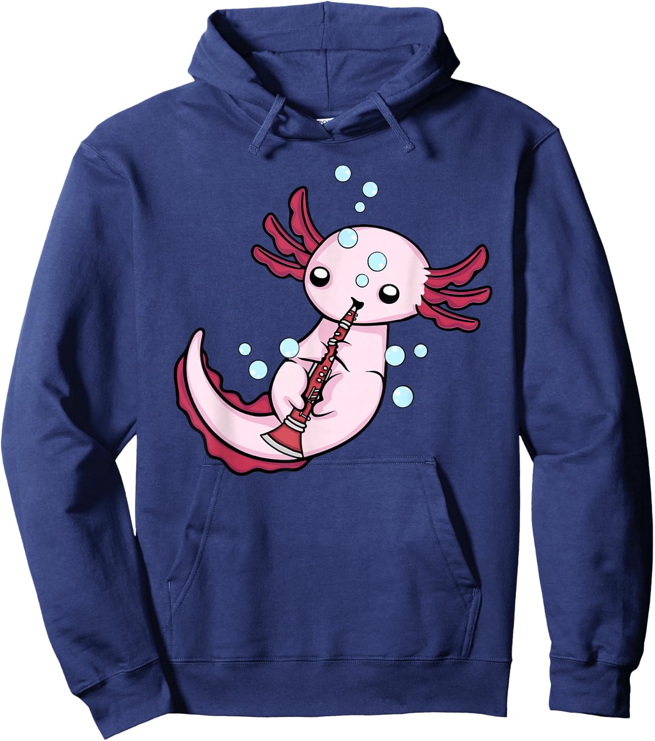 Clarinet Player Axolotl Lover Kids Big Band Music Clarinet Hoodie - Hoodie | Navy