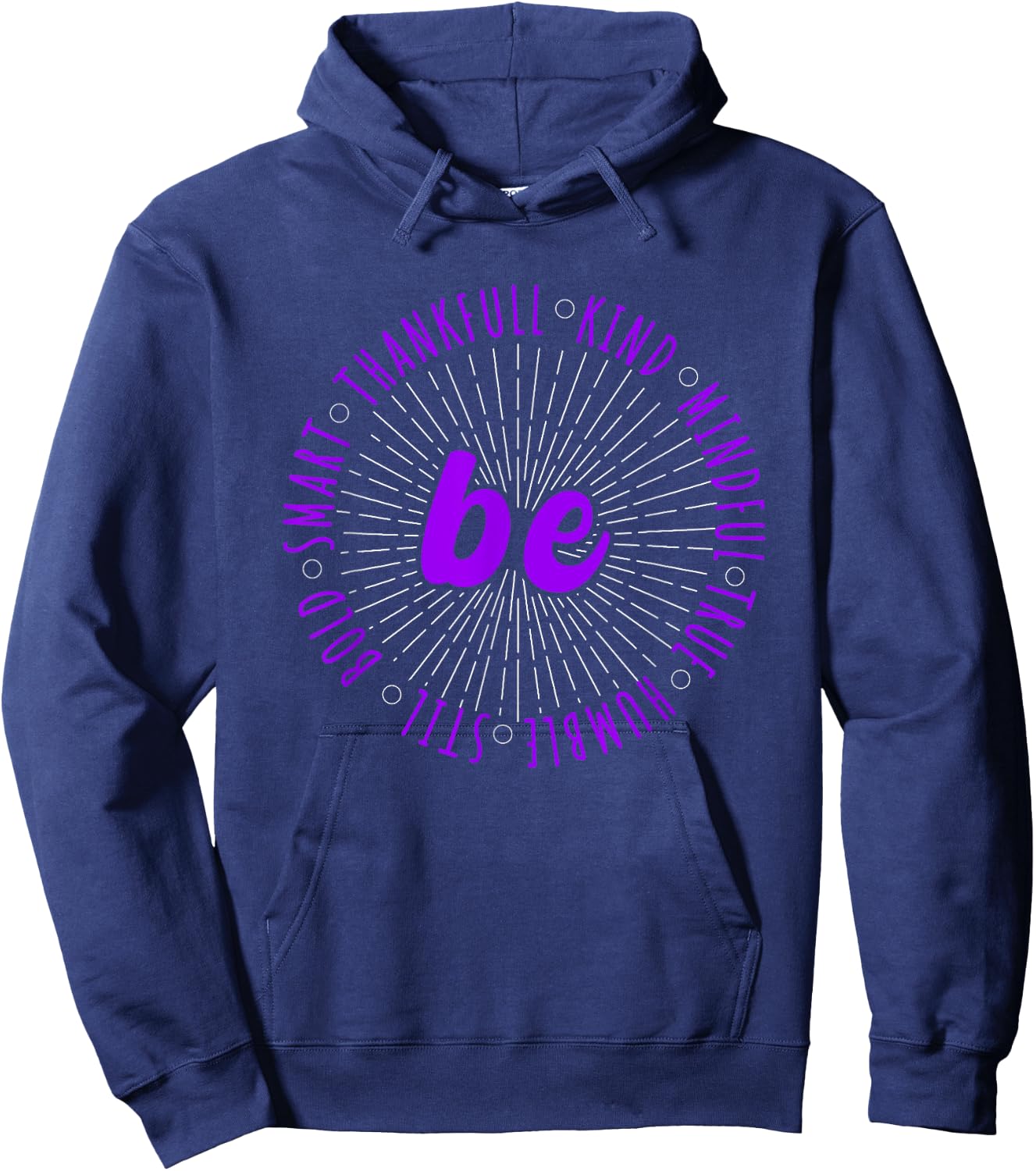 Purple Motivational Quote Positive Saying Life Slogan Purple Hoodie - Hoodie | Navy