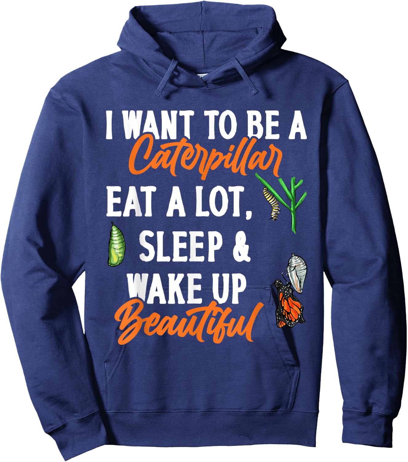 Monarch Butterfly Caterpillar Insect Collector Entomologist Hoodie - Hoodie | Navy