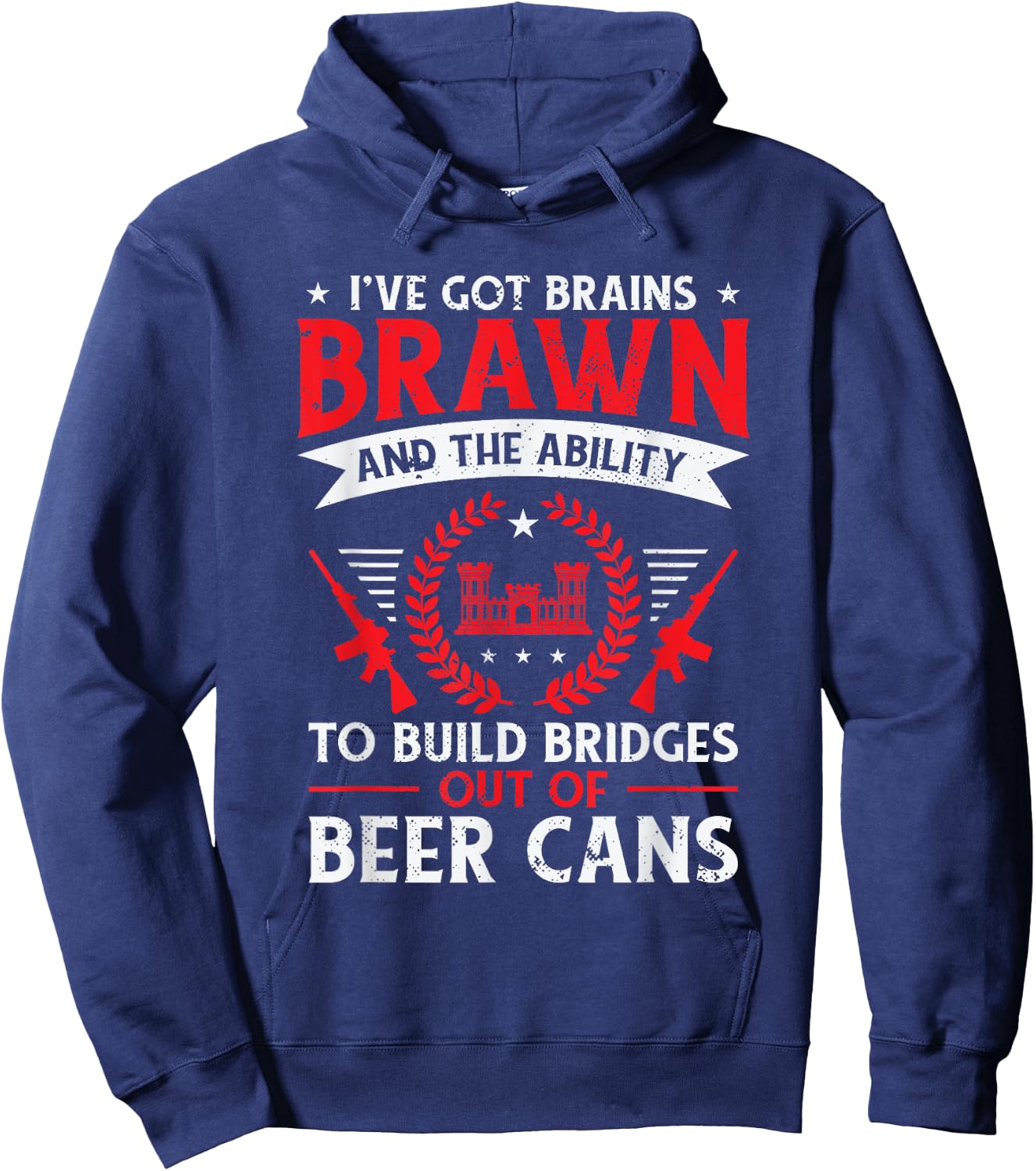 Combat Engineer Engineering Army U.S. Military Army Combat Hoodie - Hoodie | Navy
