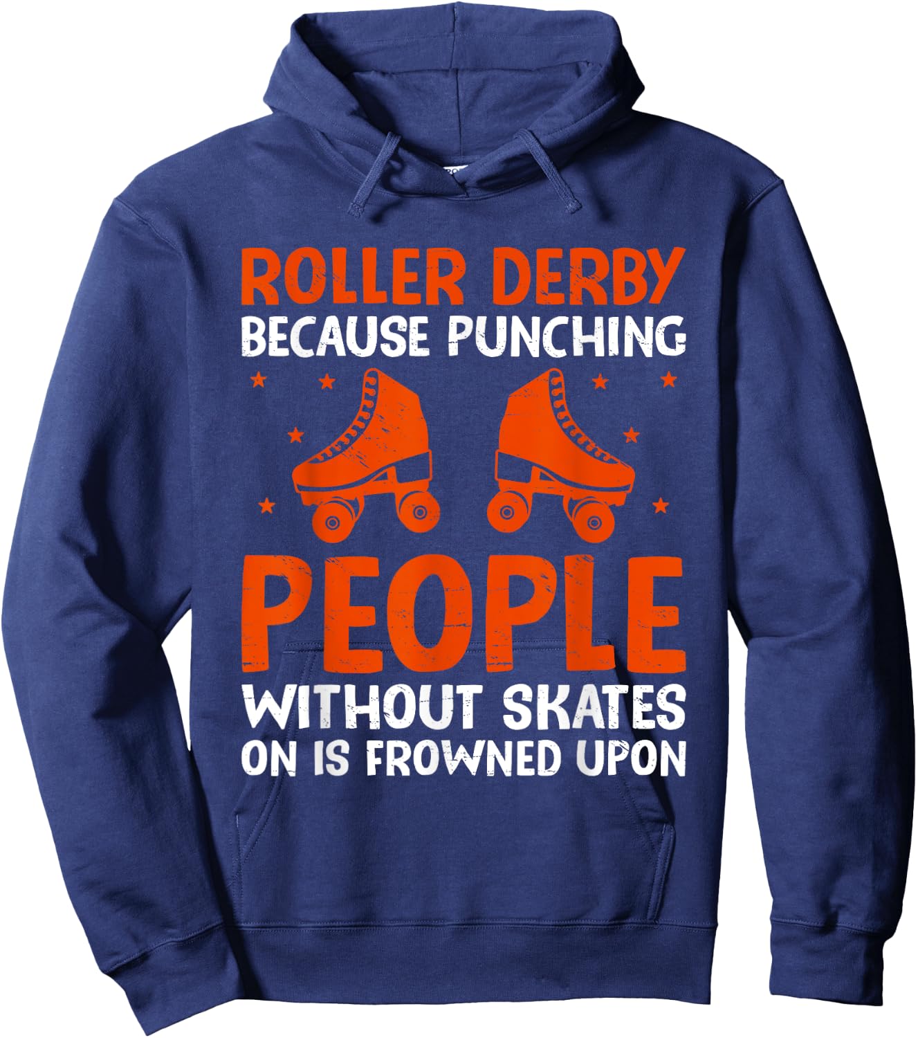 Roller Derby Because Punching People Without Skates Inline Hoodie - Hoodie | Navy