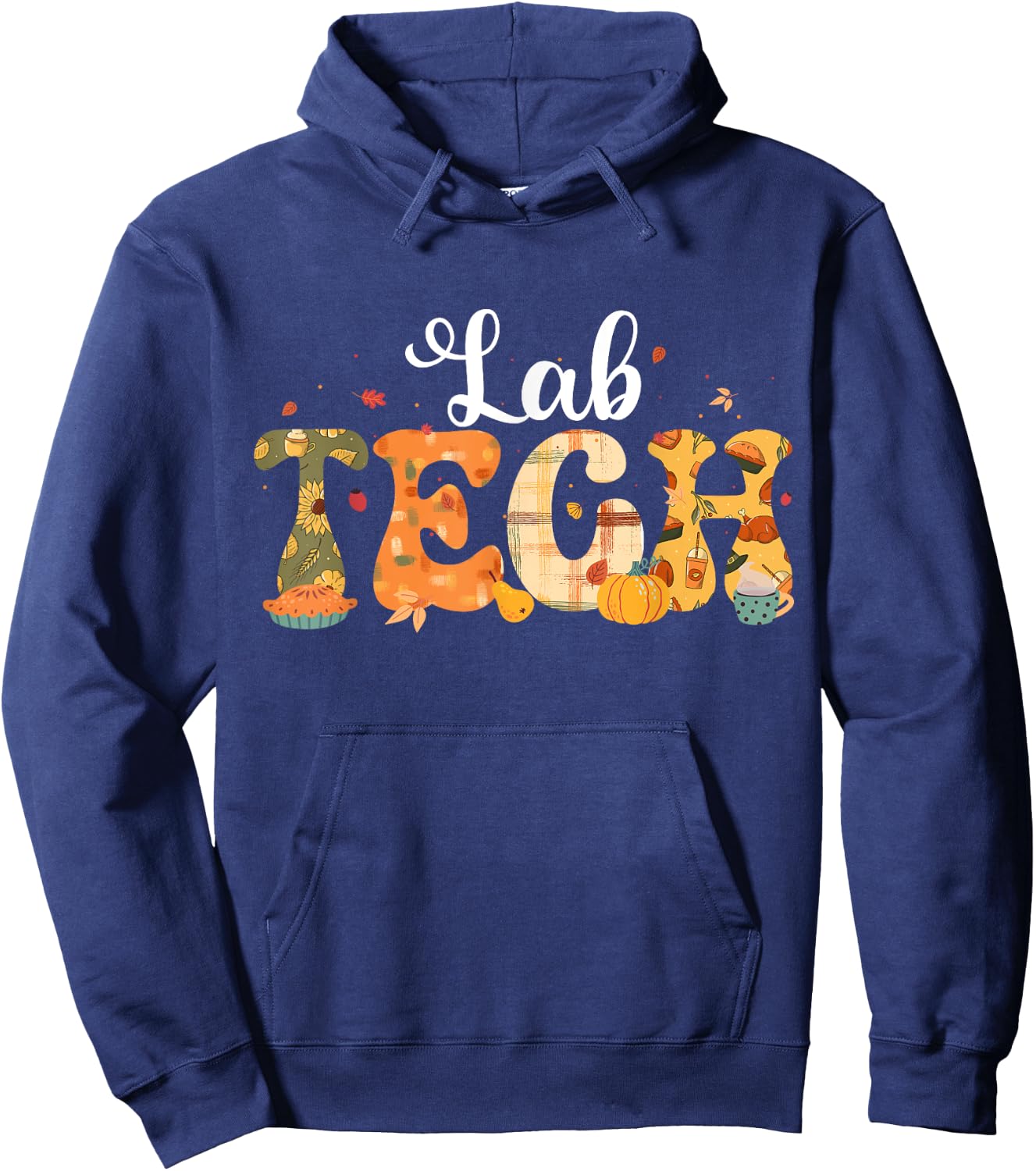 Lab Tech Laboratory Technician Fall Thanksgiving Halloween Hoodie - Hoodie | Navy
