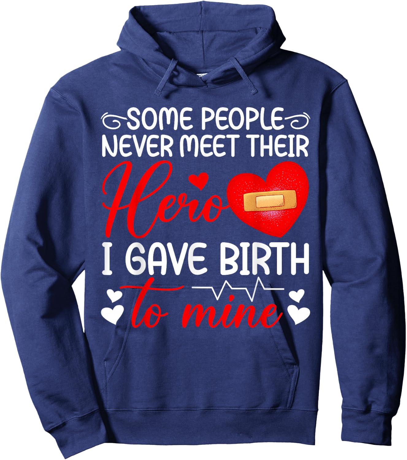 CHD Mom Of A CHD Warrior Mother Congenital Heart Disease Hoodie - Hoodie | Navy