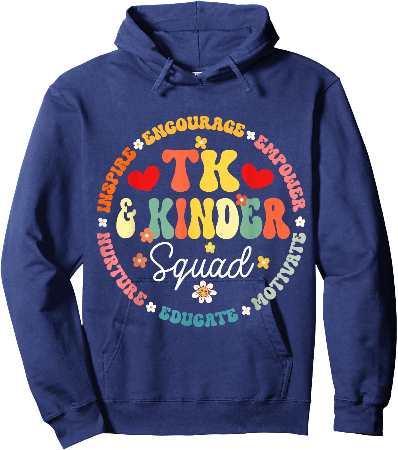 TK And Kinder Squad Transitional Kindergarten Teacher Men Women Girls Kids Hoodie - Hoodie | Navy