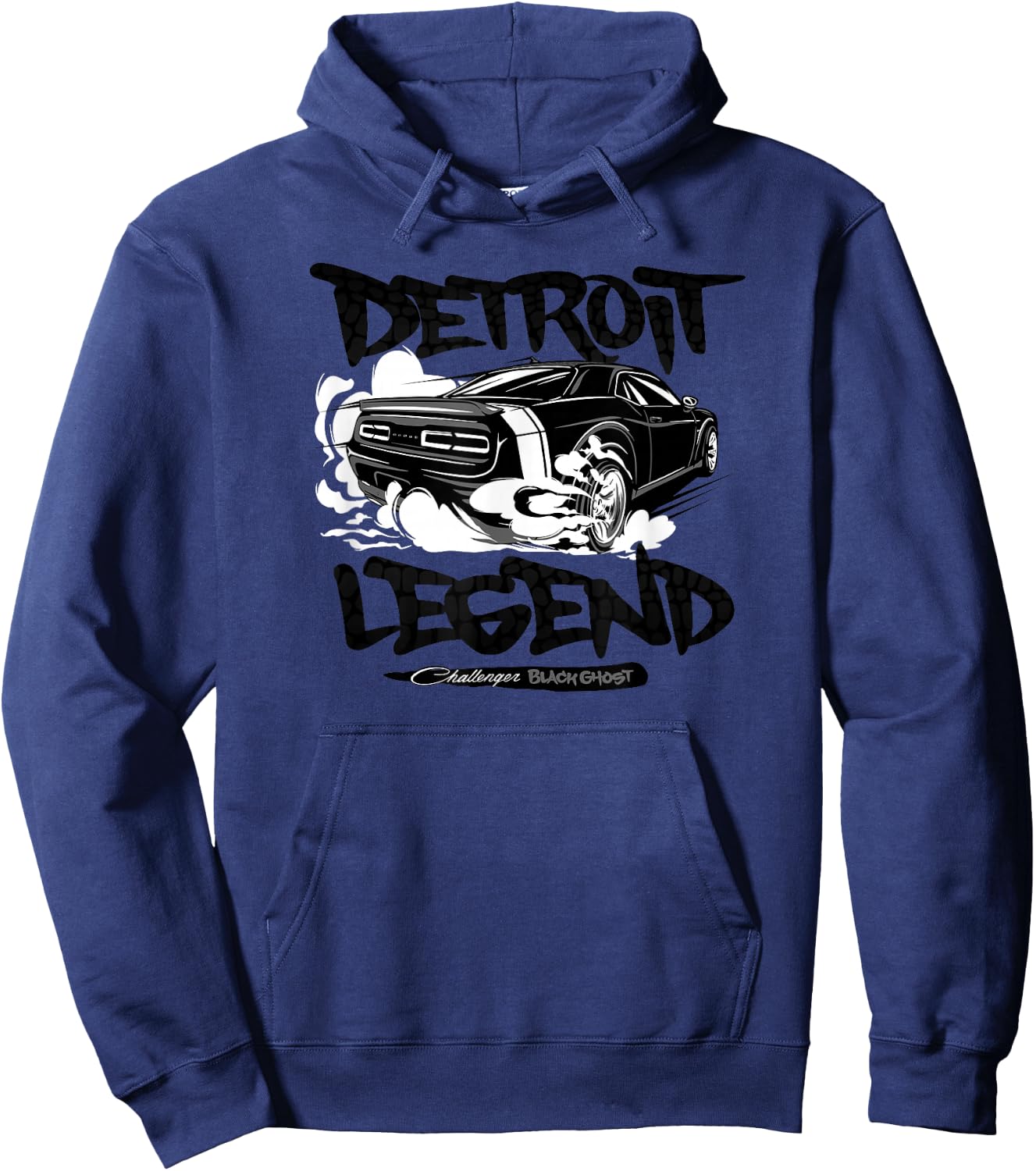 Dodge Challenger Black Ghost, Detroit Legend Hoodie - Hoodie | Navy