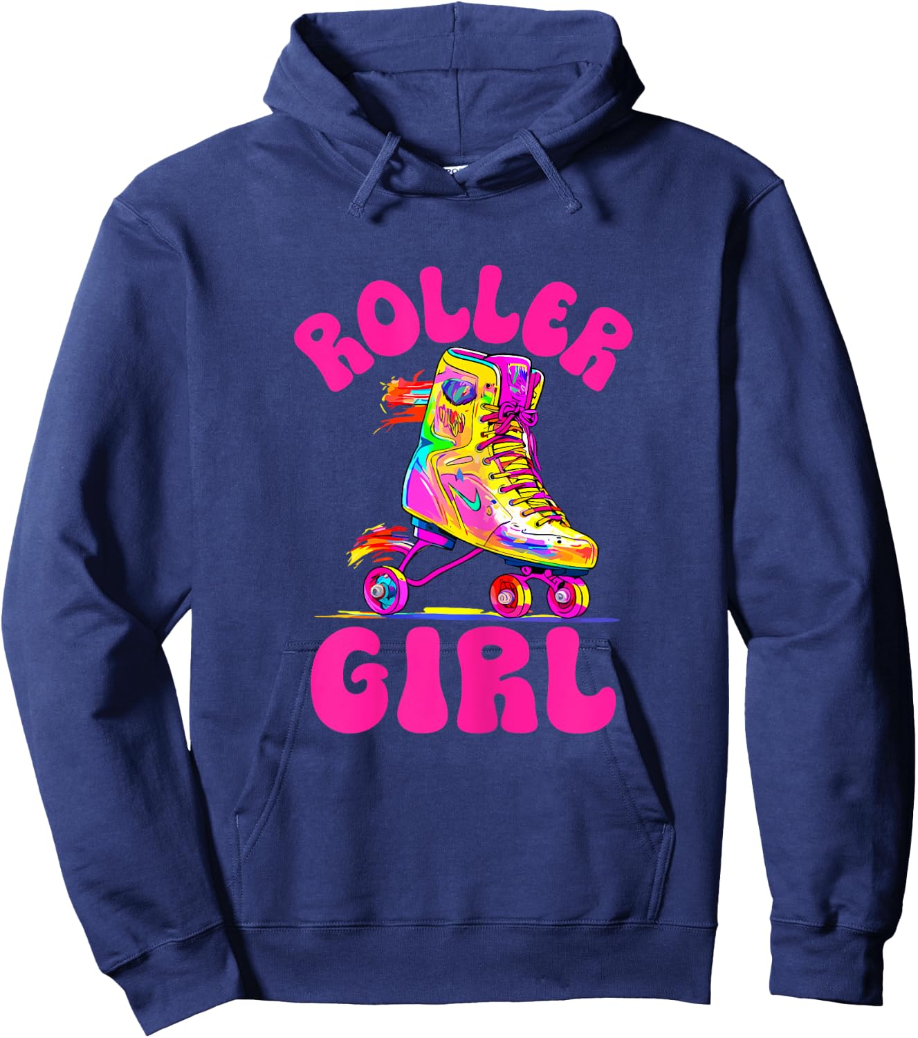Roller Derby Roller Girl Skating Skater Skate Retro Hoodie - Hoodie | Navy