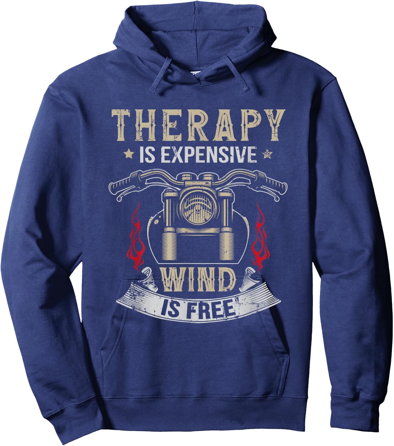 Therapy Is Expensive Wind Is Free Motorbike Motorcycle Hoodie - Hoodie | Navy