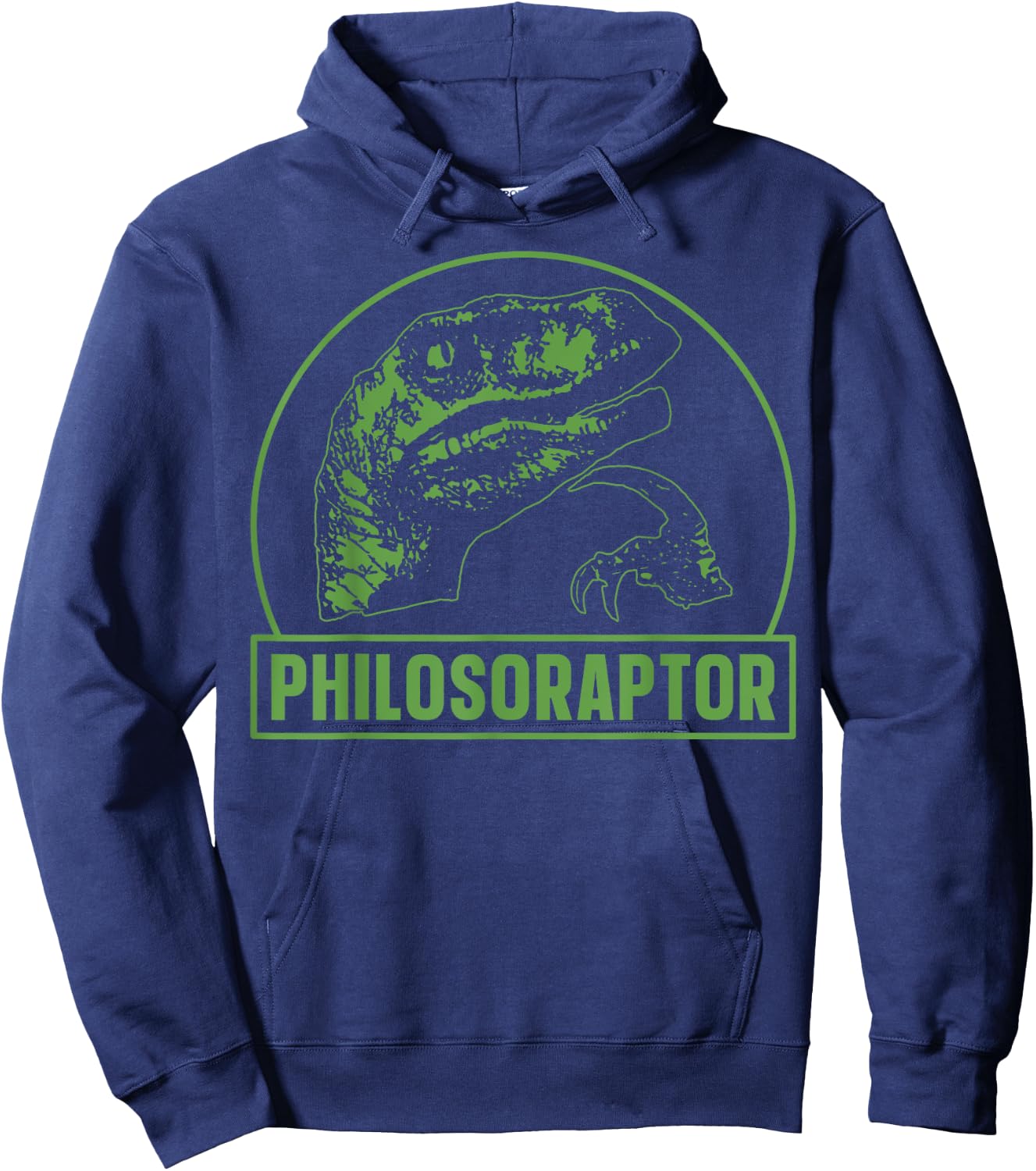 Philosoraptor Funny Philosophy Meme Velociraptor Dinosaur Hoodie - Hoodie | Navy
