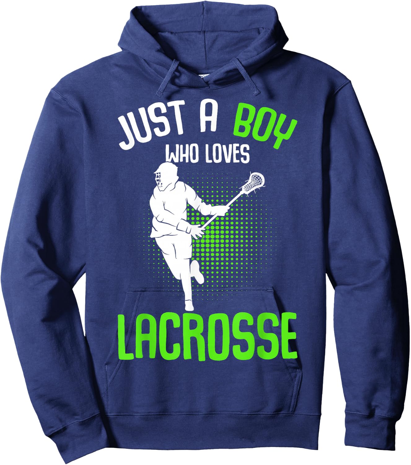 Just a Boy who loves Lacrosse Player Youth Men Boys Kids Hoodie - Hoodie | Navy
