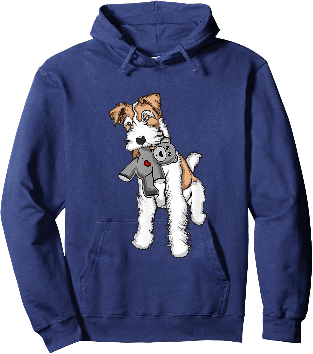 Wire Fox Terrier Plush Mix Stuffed Animal | Fox Terrier Hoodie - Hoodie | Navy
