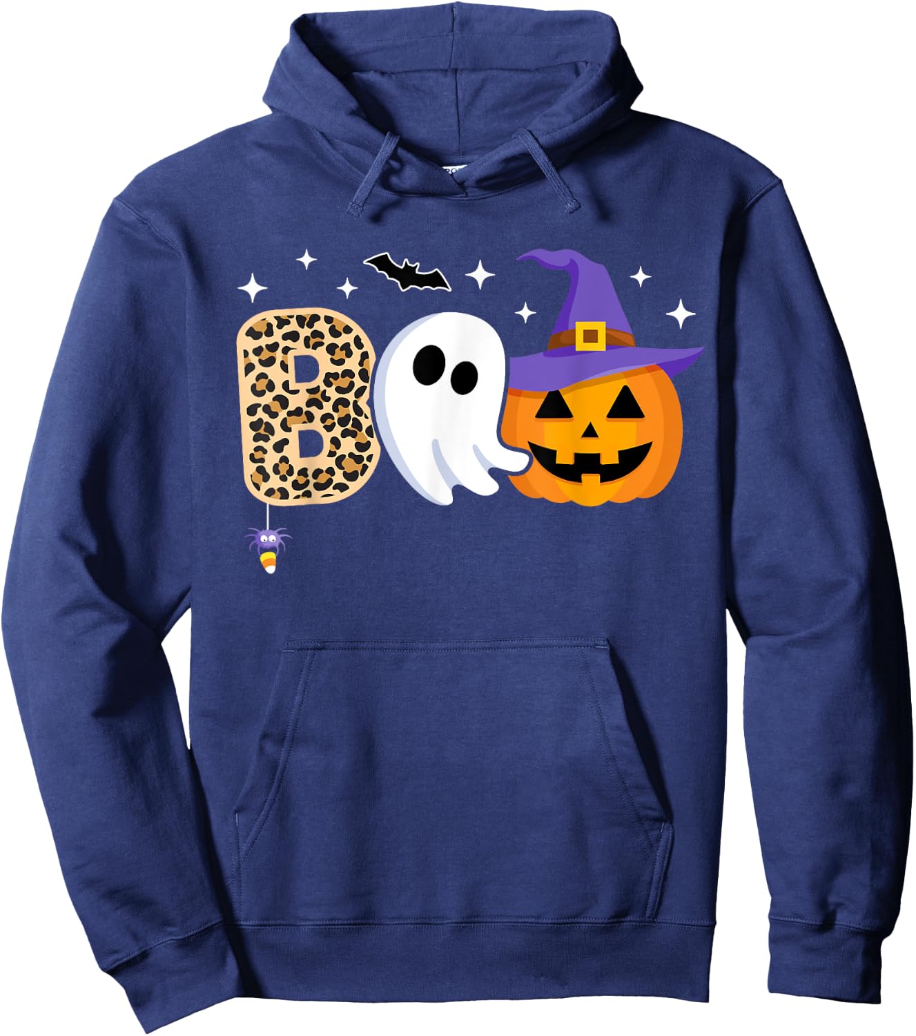 Halloween Boo Spooky Season Ghost Witch Women Toddler Girls Hoodie - Hoodie | Navy