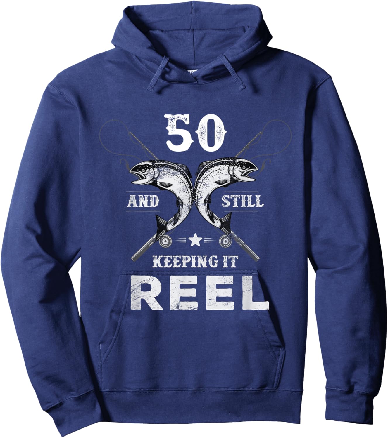 Birthday Party for 50 and still keeping it reel Hoodie - Hoodie | Navy
