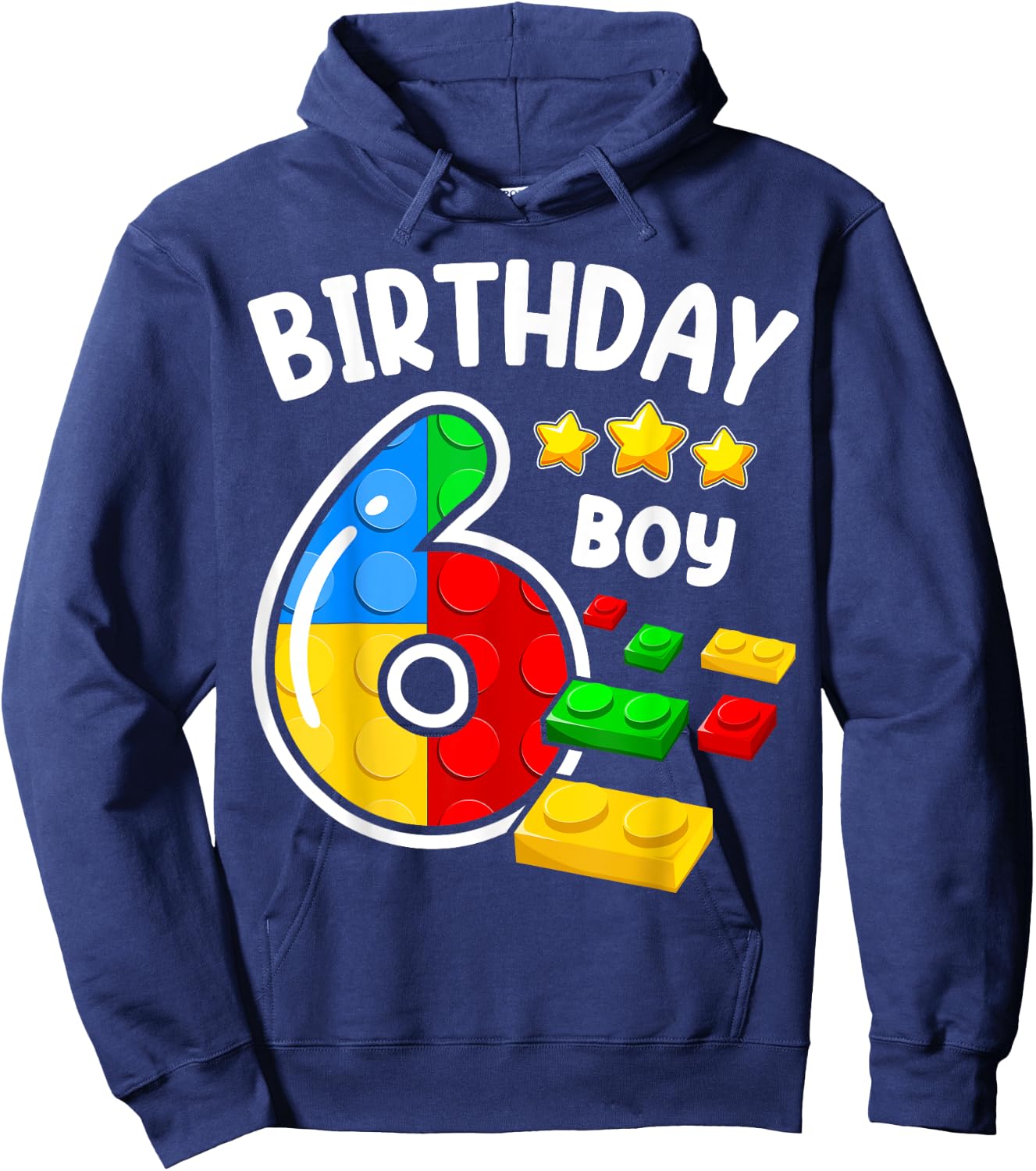 Block Building Toys 6th Birthday Boy 6 Years Master Builder Hoodie - Hoodie | Navy