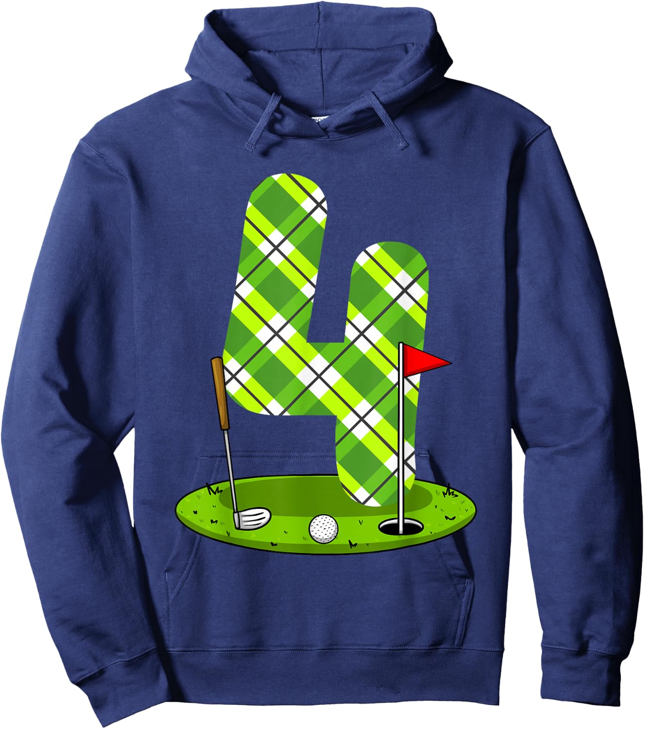 Golf Birthday Shirt For Kids 4th Birthday Party Golfer Hoodie - Hoodie | Navy