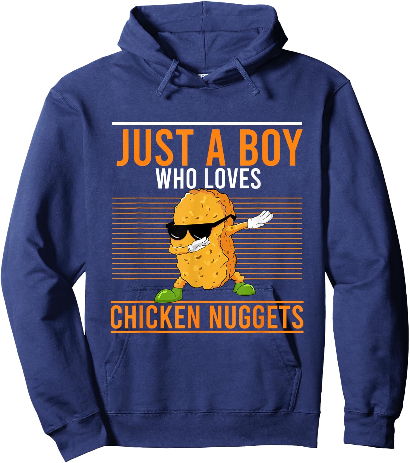 Cool Dabbing Just A Boy Who Loves Chicken Nuggets Hoodie - Hoodie | Navy