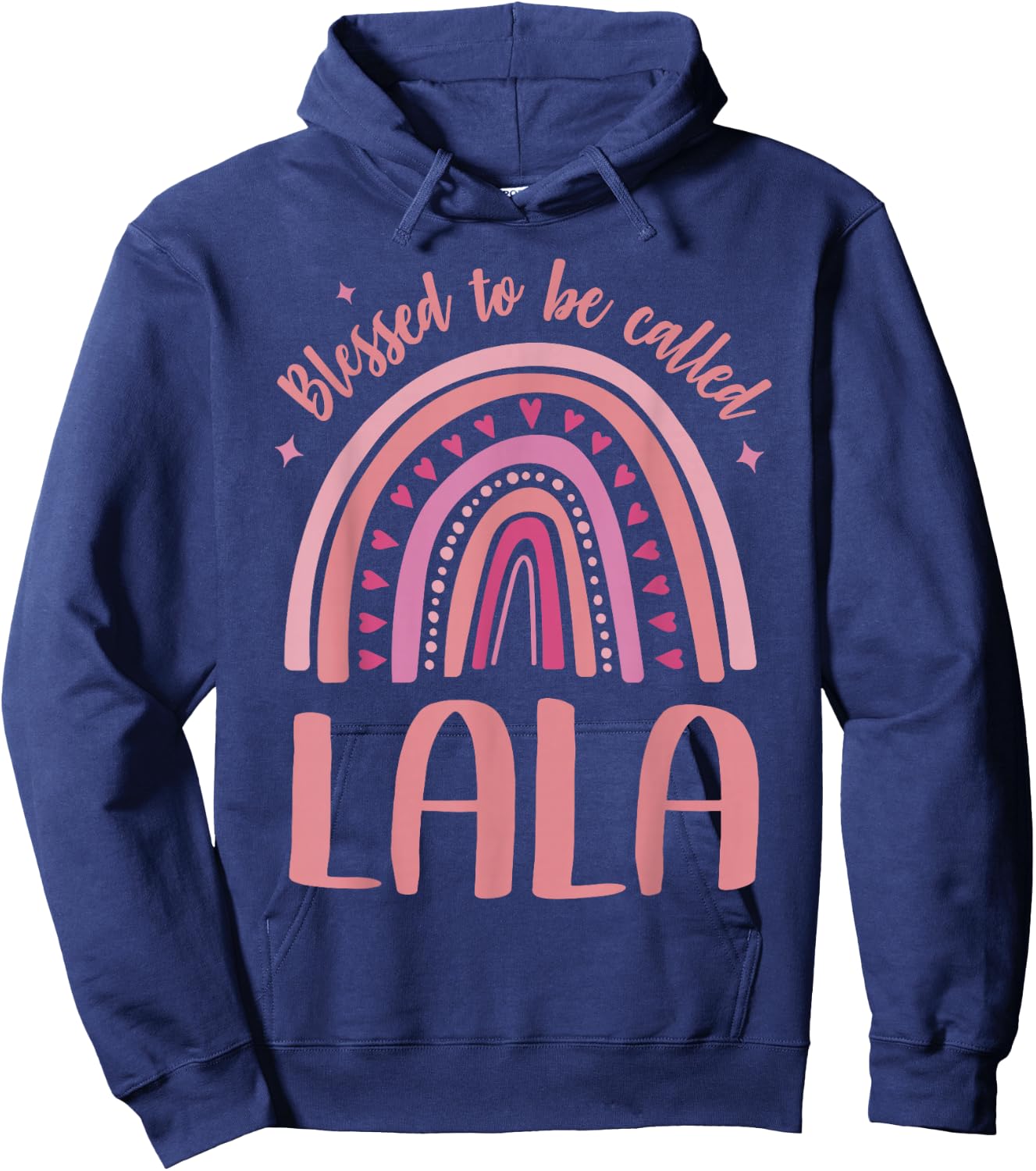 Lala for Grandma Women Mother's Day Blessed Lala Hoodie - Hoodie | Navy