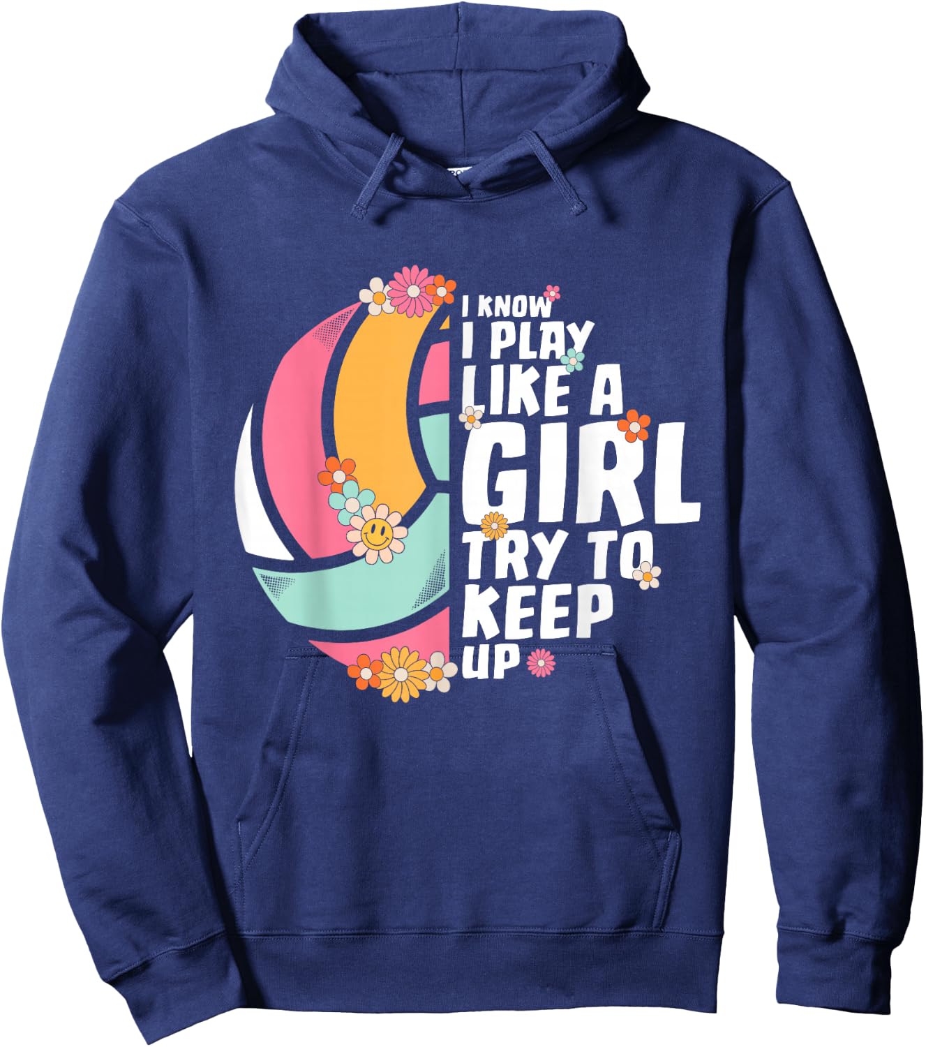 Volleyball Shirt Teen Girls Women College Volleyball Lover Hoodie - Hoodie | Navy