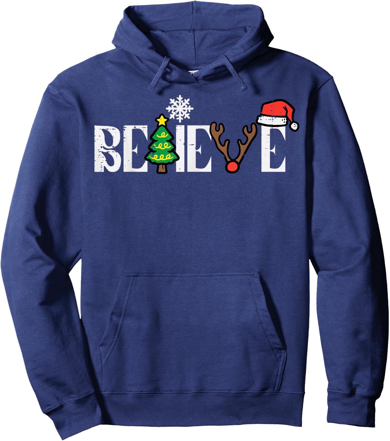 Christmas Believe Santa Xmas Boys Girls Kids Youth Men Women Hoodie - Hoodie | Navy