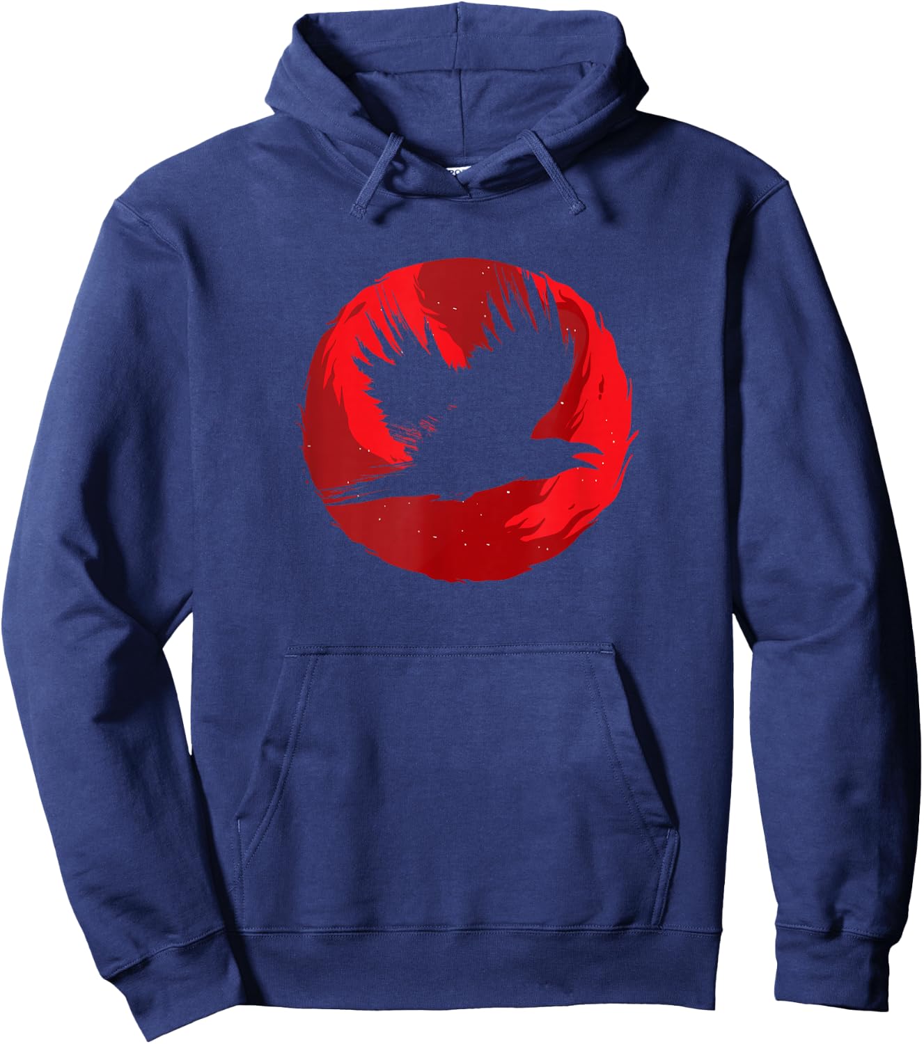 Gothic Raven Red Moon Black Crow Hoodie - Hoodie | Navy