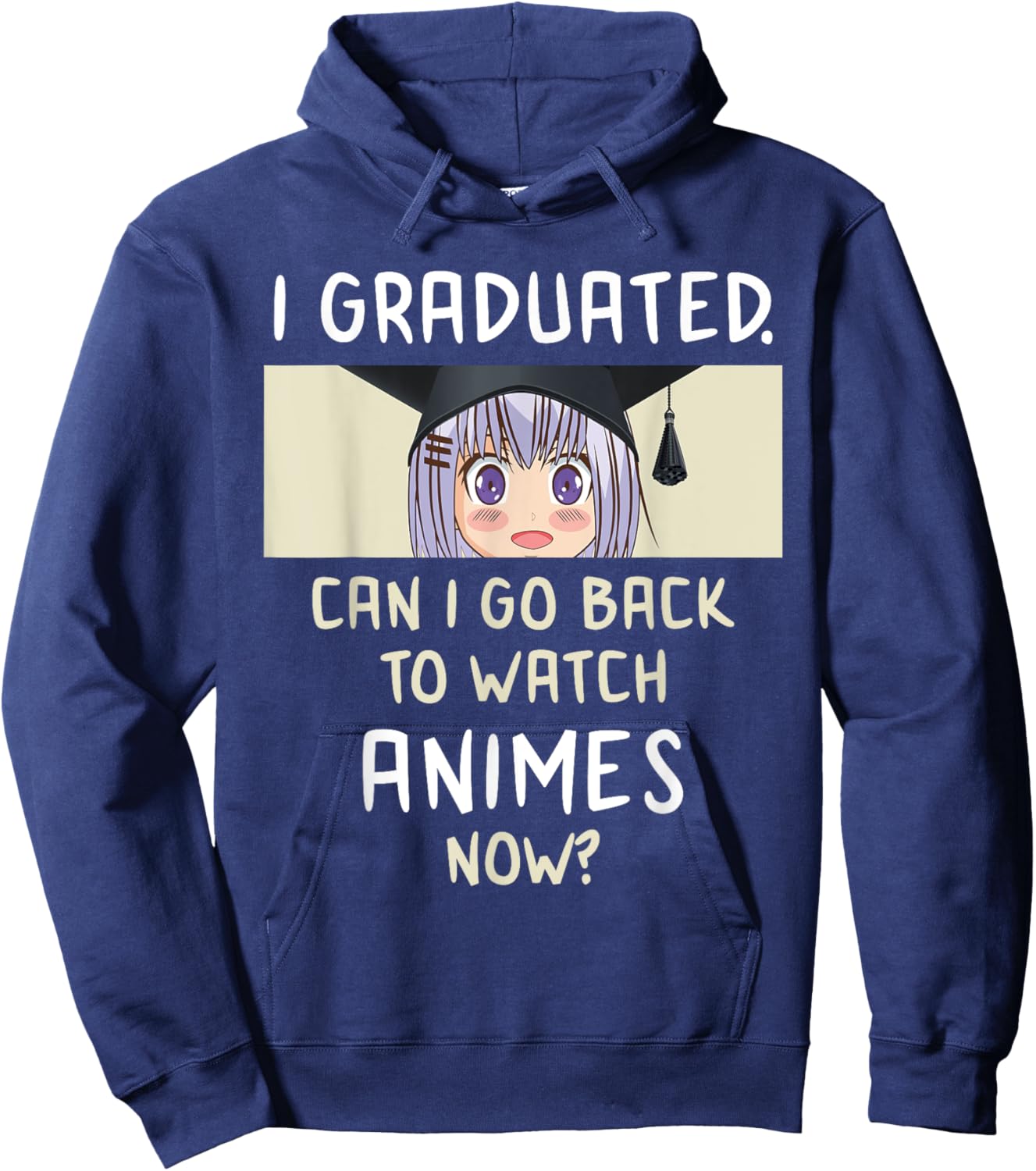 2025 Graduation anime lover high school college grad Hoodie - Hoodie | Navy