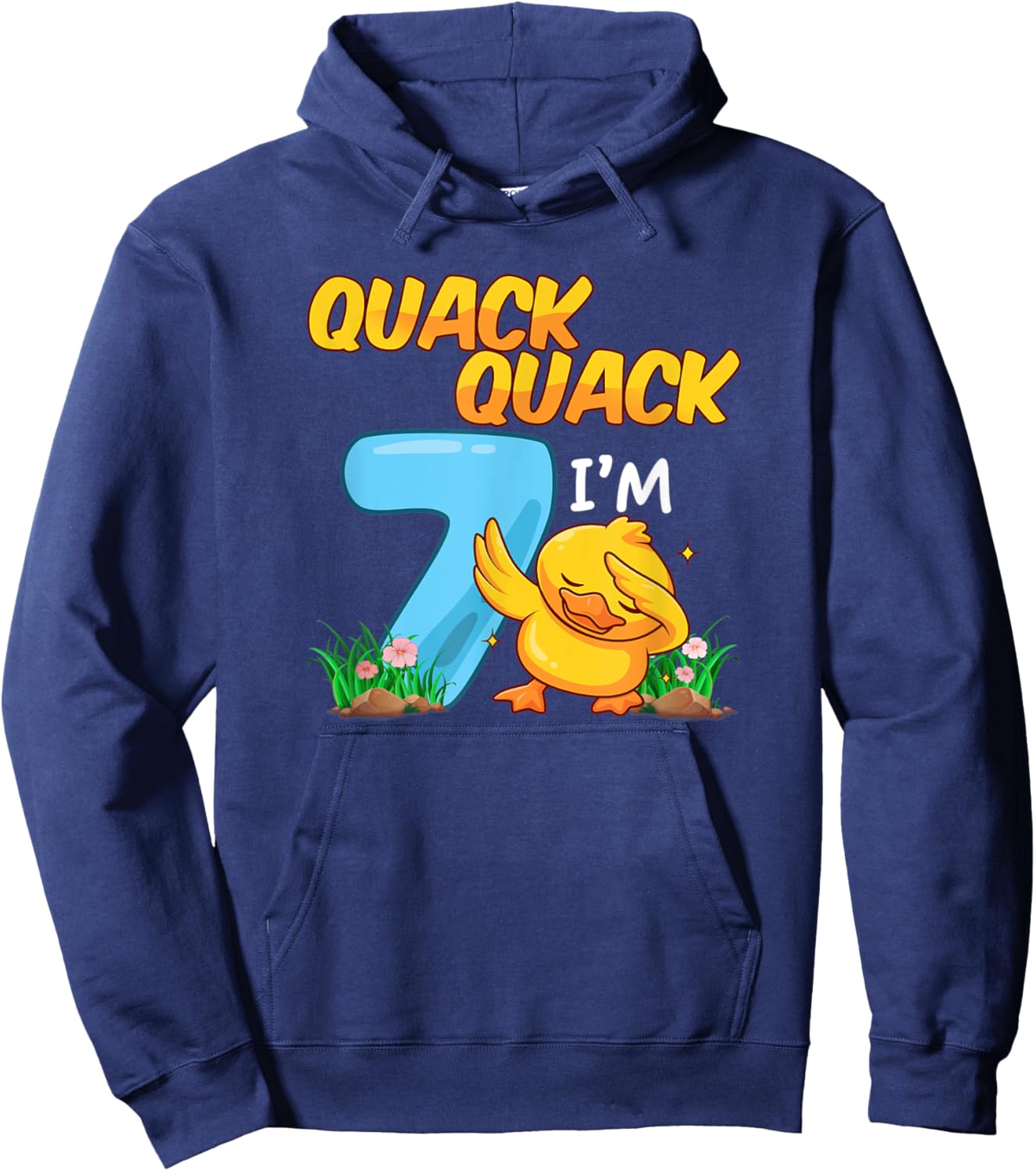 7 Year Old Gifts Boys Girls Teens Dabbing Duck 7th Birthday Hoodie - Hoodie | Navy