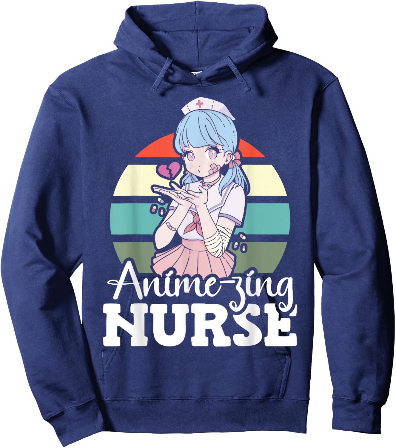 Anime-zing Nurse Japanese Anime National Nurse Day Hoodie - Hoodie | Navy