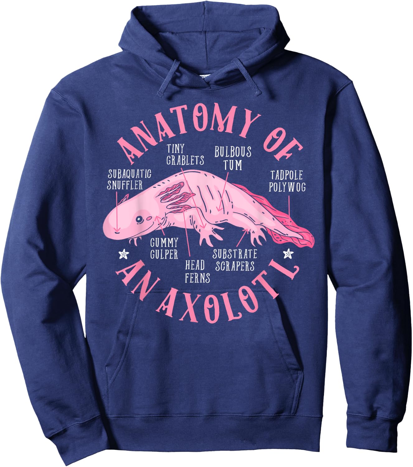 Anatomy Of An Axolotl Lover Mexican Salamander Boys Girls Hoodie - Hoodie | Navy